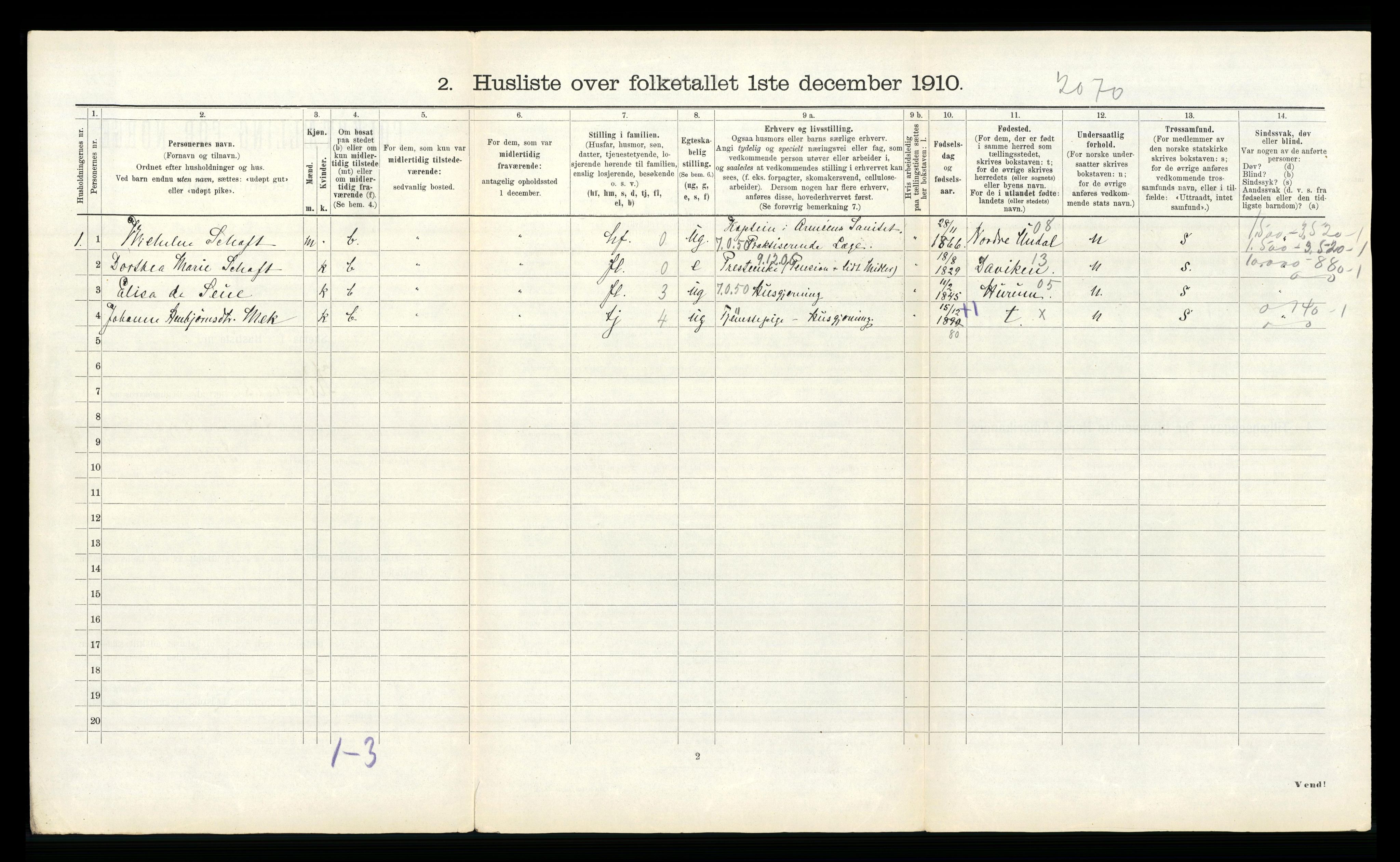 RA, 1910 census for Kvernes, 1910, p. 173