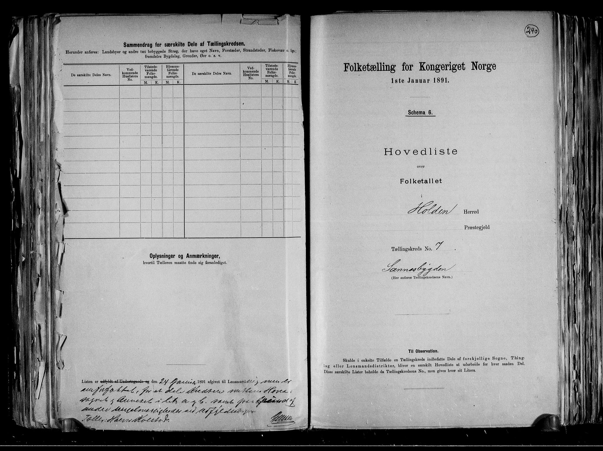 RA, 1891 census for 0819 Holla, 1891, p. 18