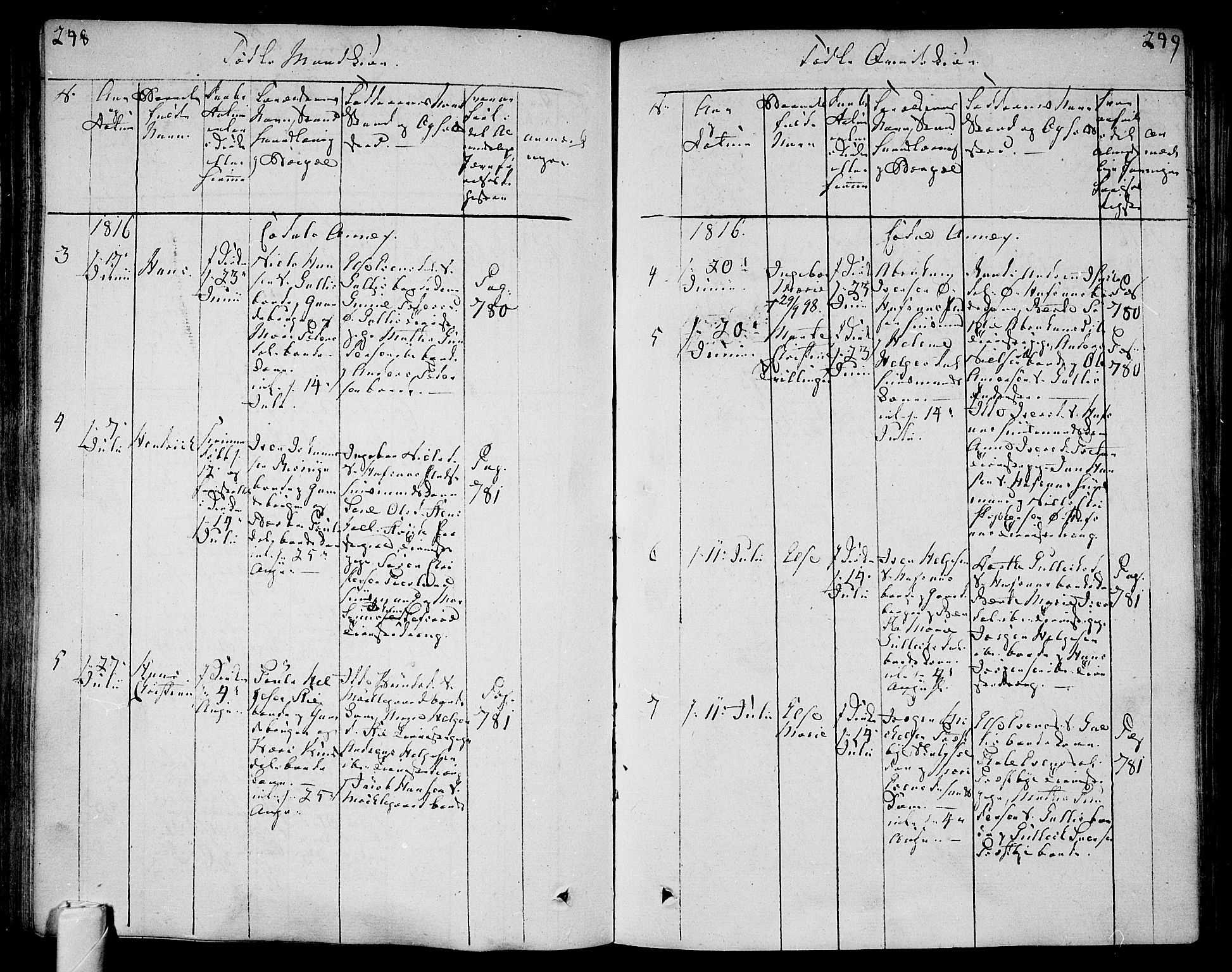 Andebu kirkebøker, AV/SAKO-A-336/F/Fa/L0003: Parish register (official) no. 3 /3, 1815-1828, p. 248-249