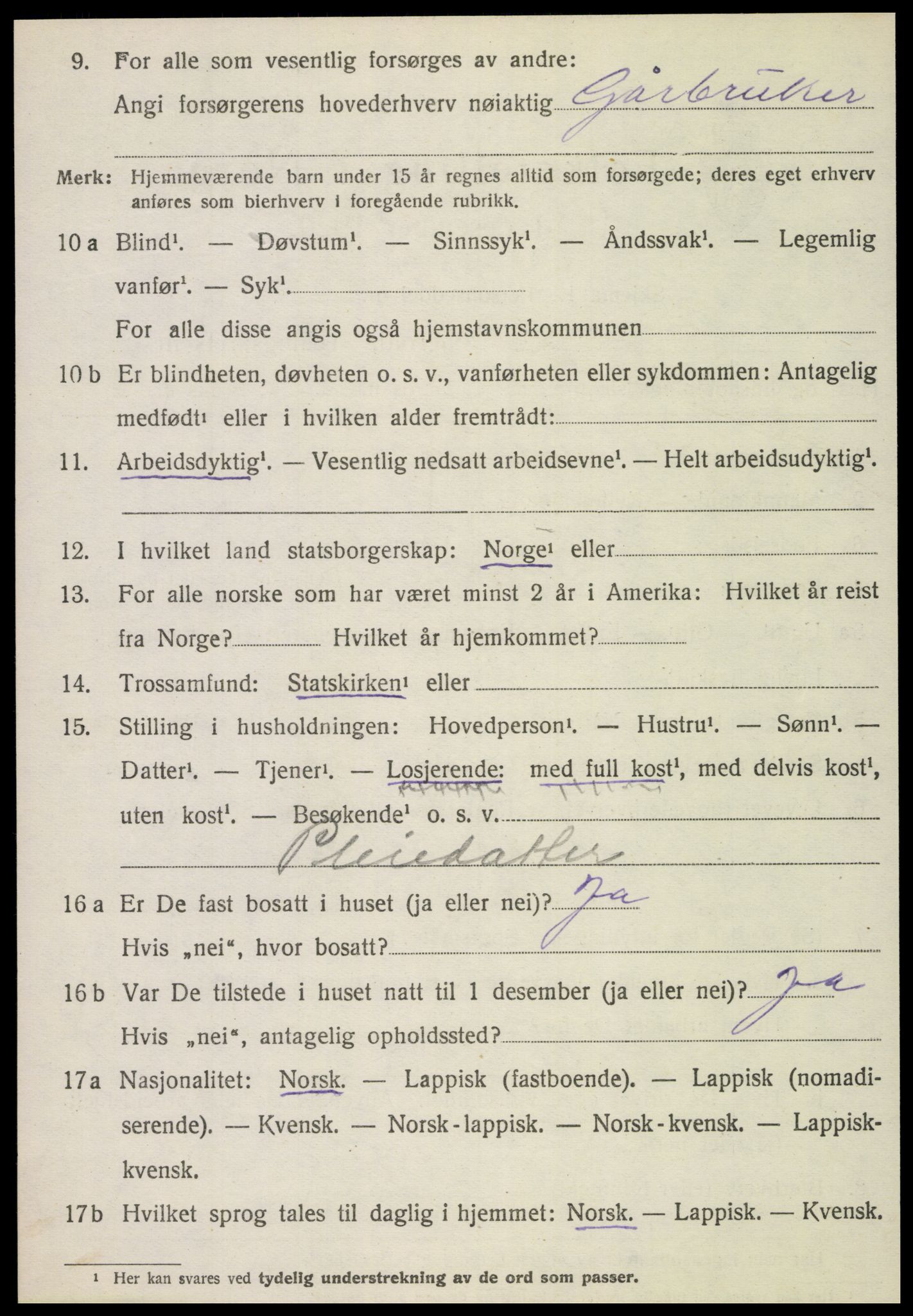 SAT, 1920 census for Nærøy, 1920, p. 3966