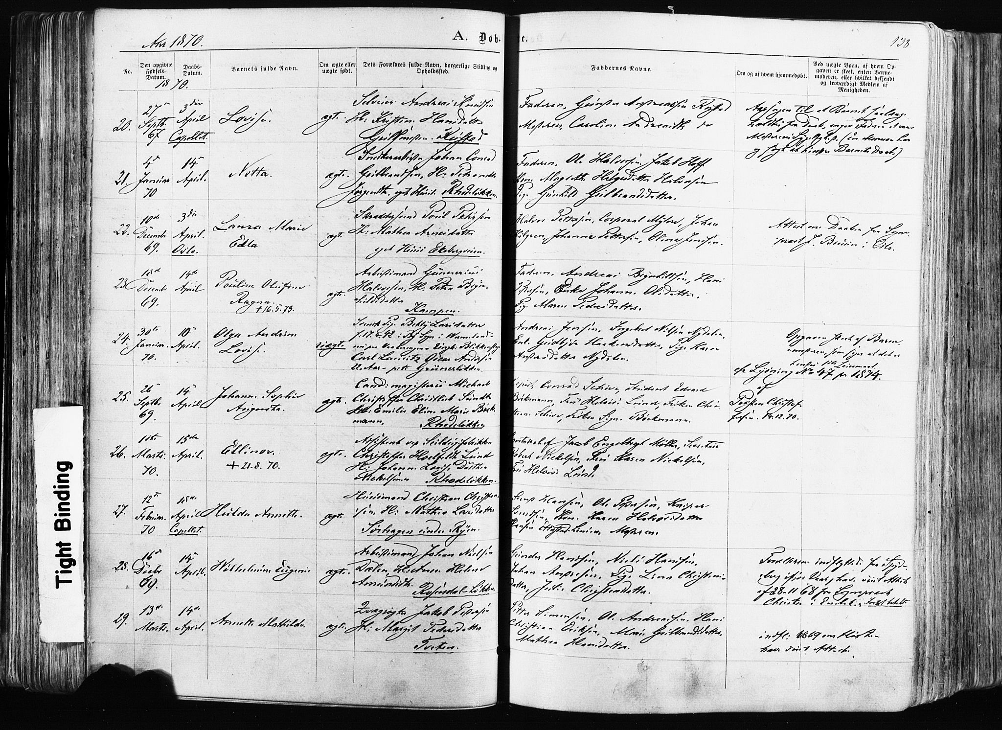 Østre Aker prestekontor Kirkebøker, SAO/A-10840/F/Fa/L0003: Parish register (official) no. I 3, 1869-1875, p. 138