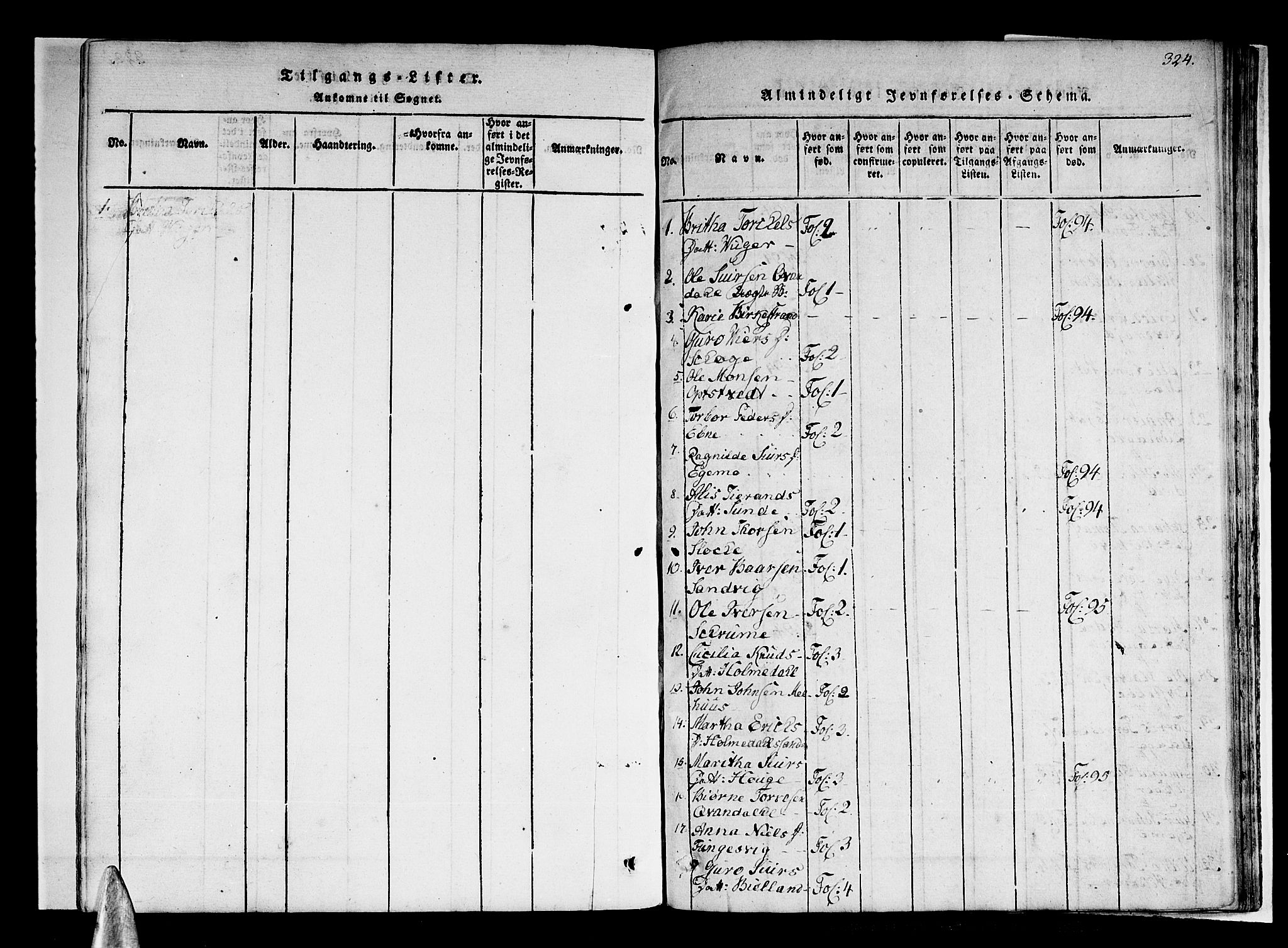 Skånevik sokneprestembete, SAB/A-77801/H/Haa: Parish register (official) no. A 3, 1815-1828, p. 324