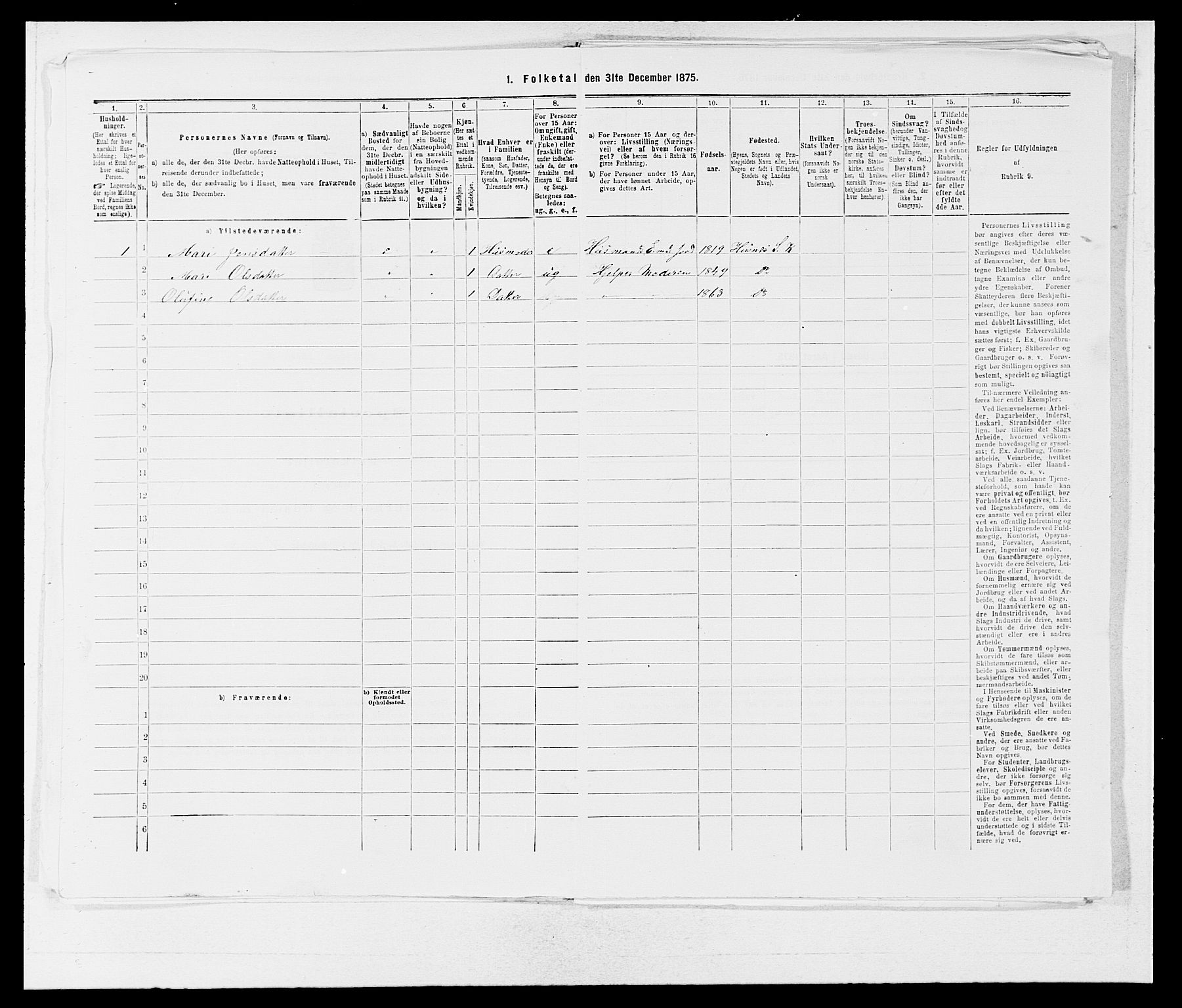 SAB, 1875 census for 1224P Kvinnherad, 1875, p. 1360