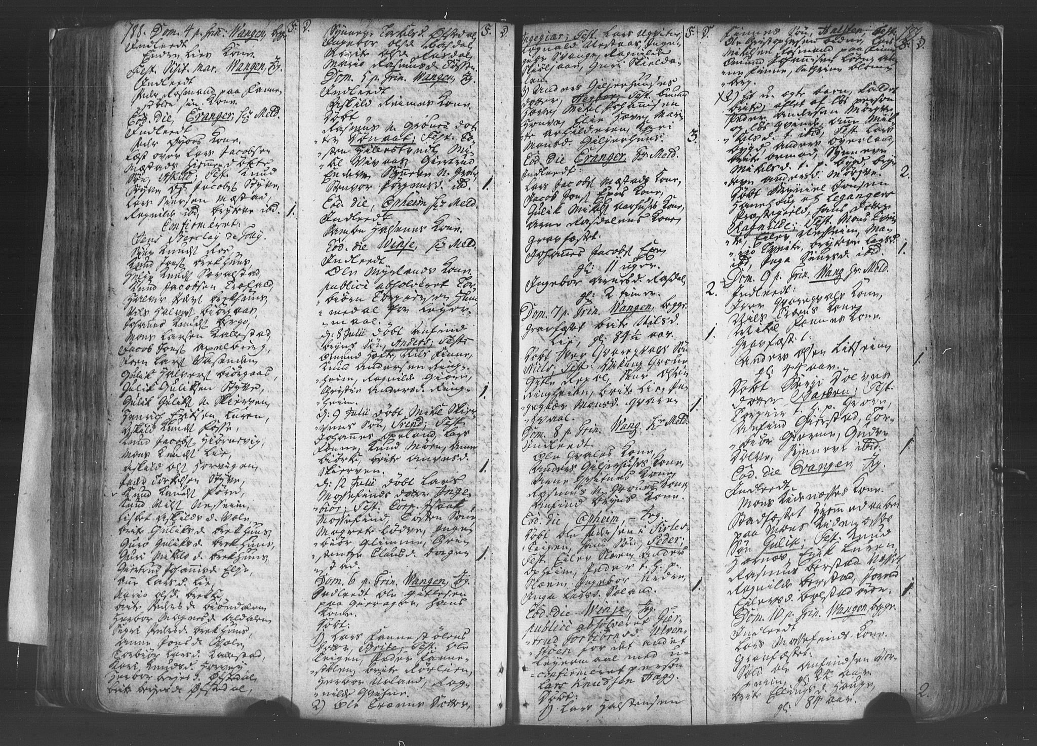 Voss sokneprestembete, SAB/A-79001/H/Haa: Parish register (official) no. A 8, 1752-1780, p. 188-189