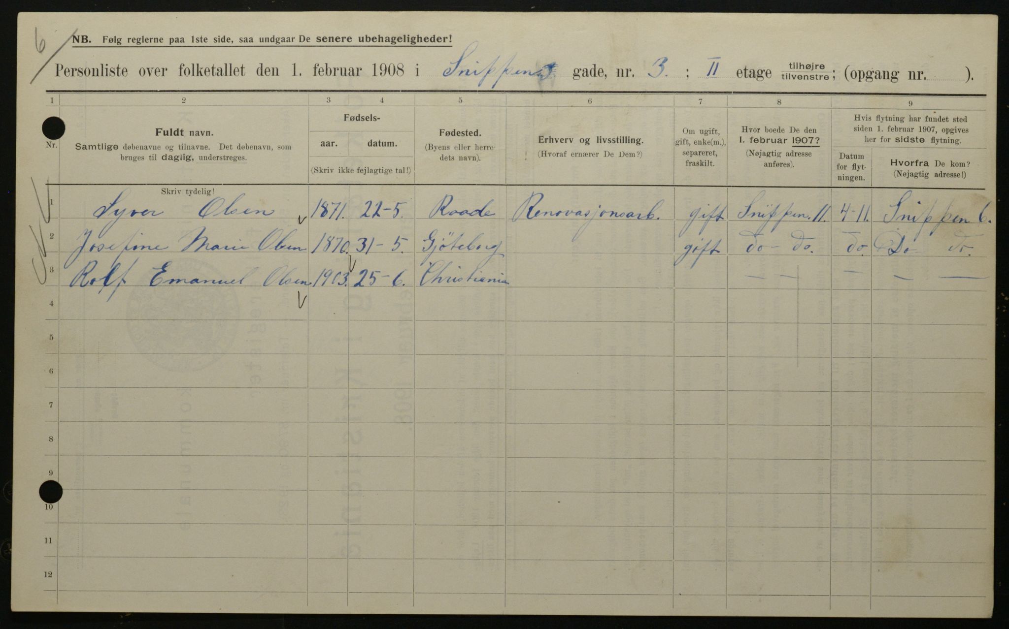 OBA, Municipal Census 1908 for Kristiania, 1908, p. 88176