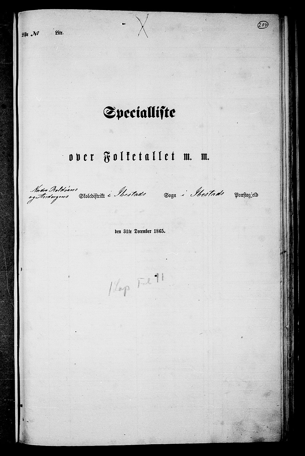 RA, 1865 census for Ibestad, 1865, p. 189