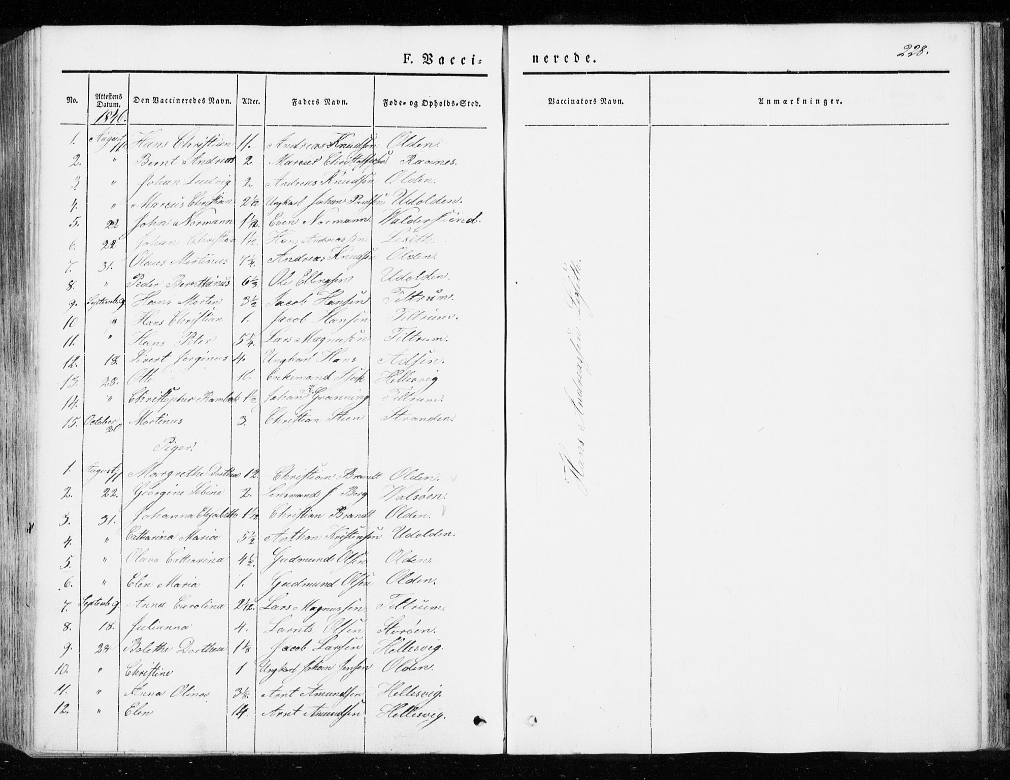 Ministerialprotokoller, klokkerbøker og fødselsregistre - Sør-Trøndelag, SAT/A-1456/655/L0677: Parish register (official) no. 655A06, 1847-1860, p. 228