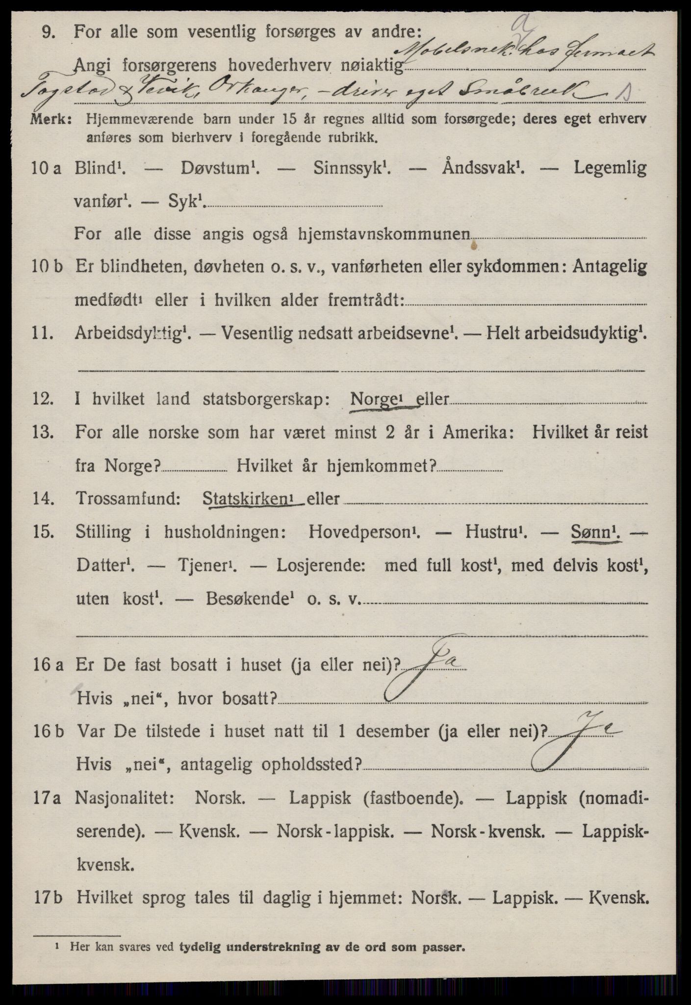 SAT, 1920 census for Orkdal, 1920, p. 6351