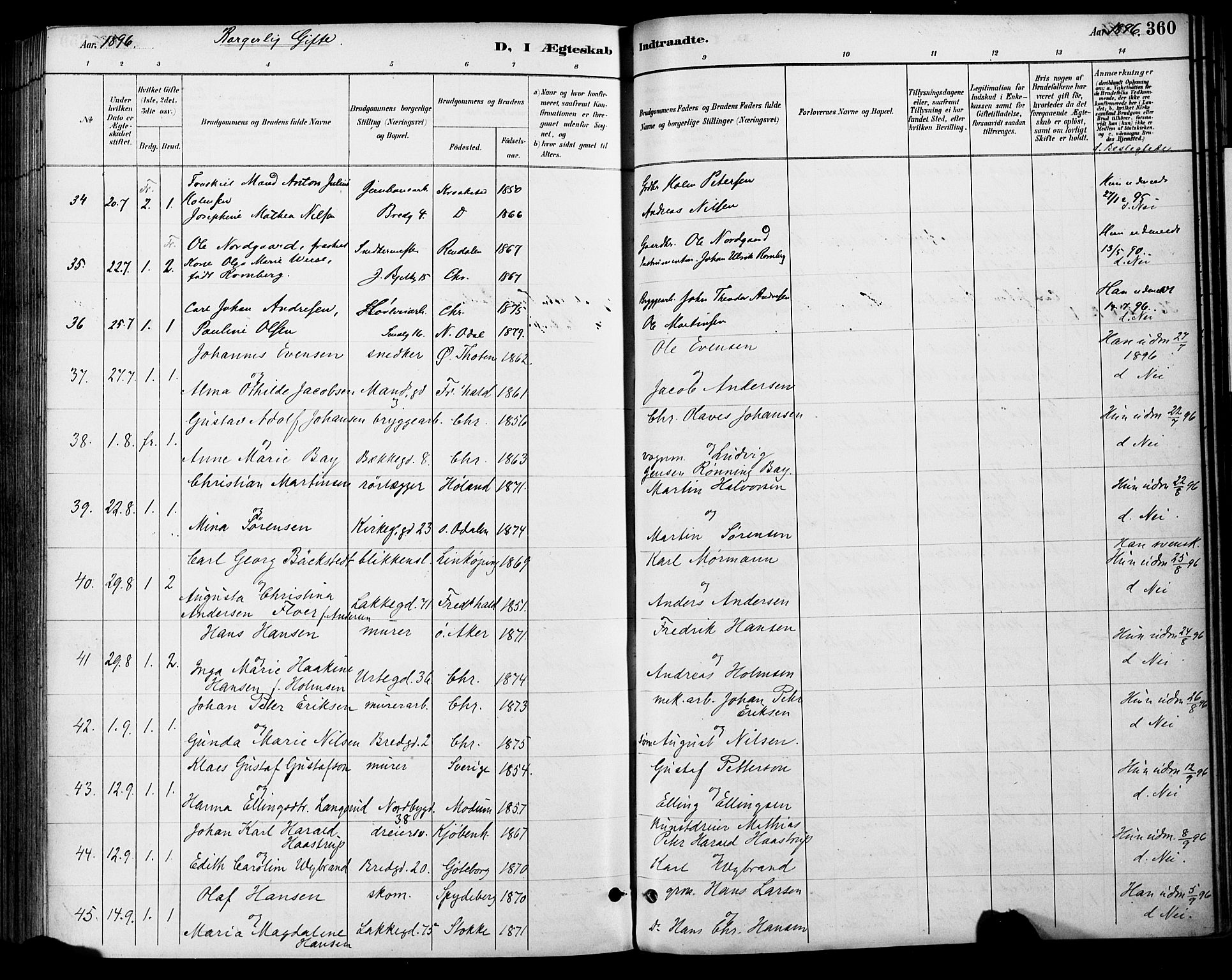 Grønland prestekontor Kirkebøker, AV/SAO-A-10848/F/Fa/L0013: Parish register (official) no. 13, 1887-1906, p. 360