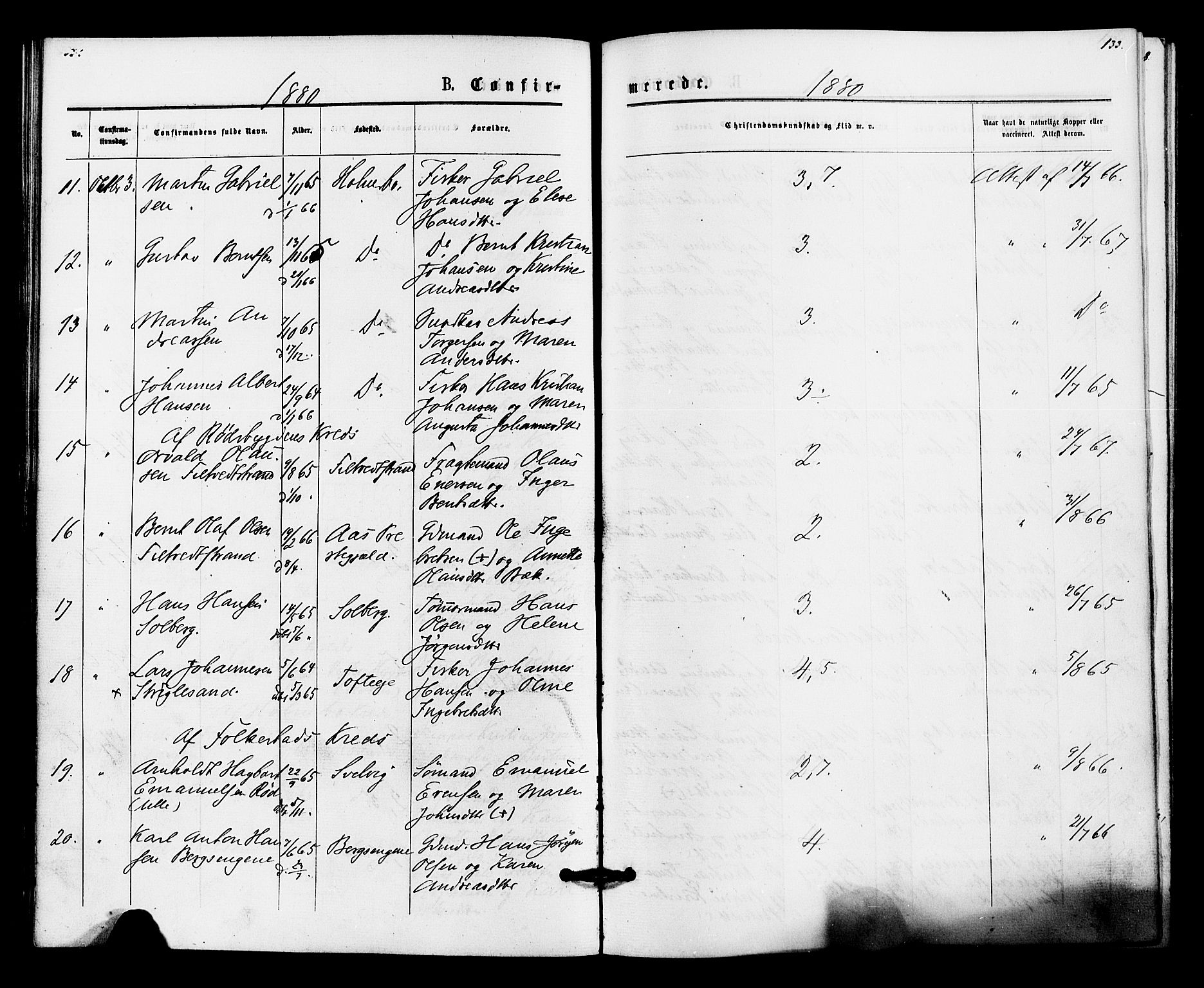 Hurum kirkebøker, AV/SAKO-A-229/F/Fa/L0013: Parish register (official) no. 13, 1876-1881, p. 133