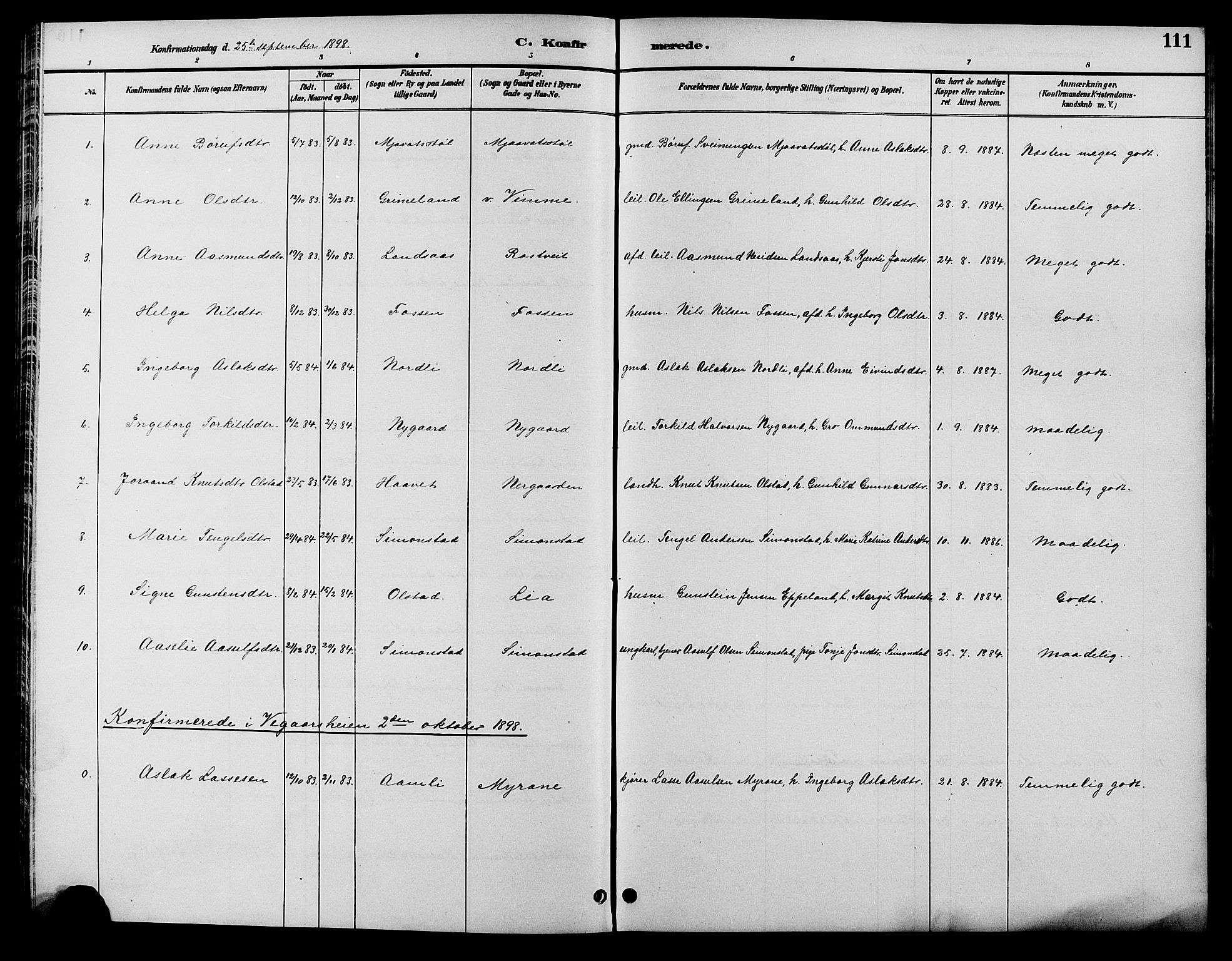 Åmli sokneprestkontor, AV/SAK-1111-0050/F/Fb/Fbc/L0004: Parish register (copy) no. B 4, 1889-1902, p. 111