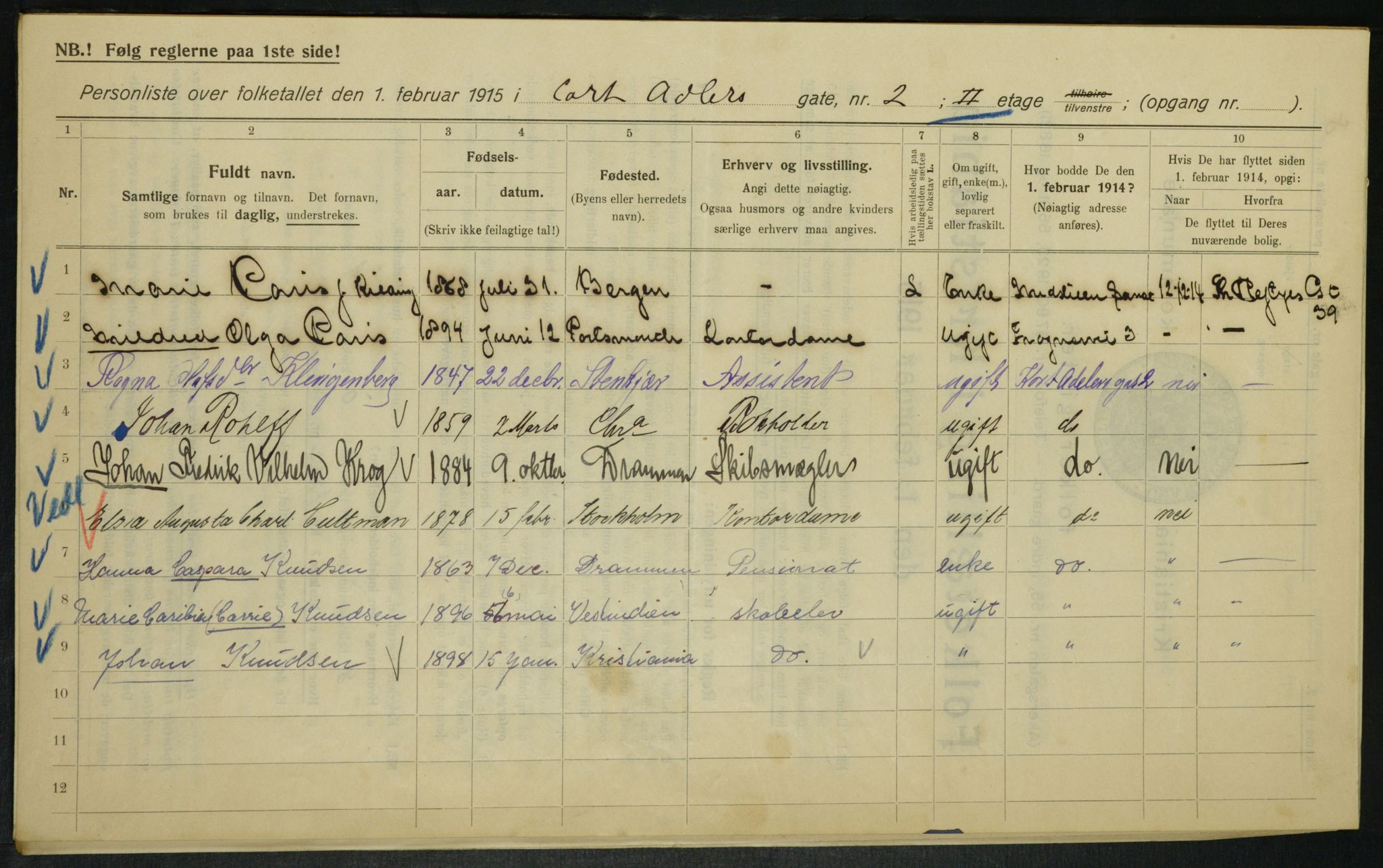 OBA, Municipal Census 1915 for Kristiania, 1915, p. 13617