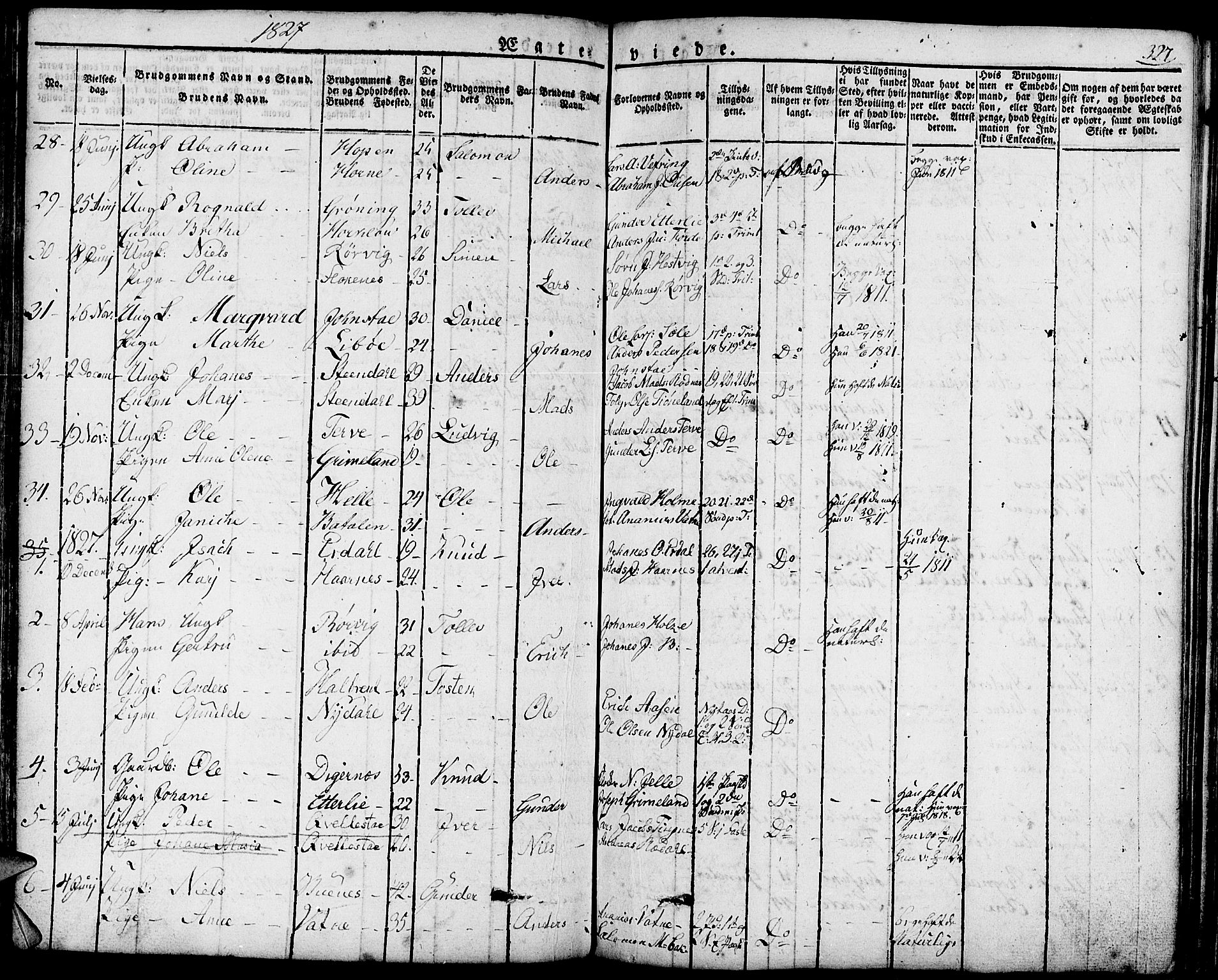 Førde sokneprestembete, AV/SAB-A-79901/H/Haa/Haaa/L0006: Parish register (official) no. A 6, 1821-1842, p. 327