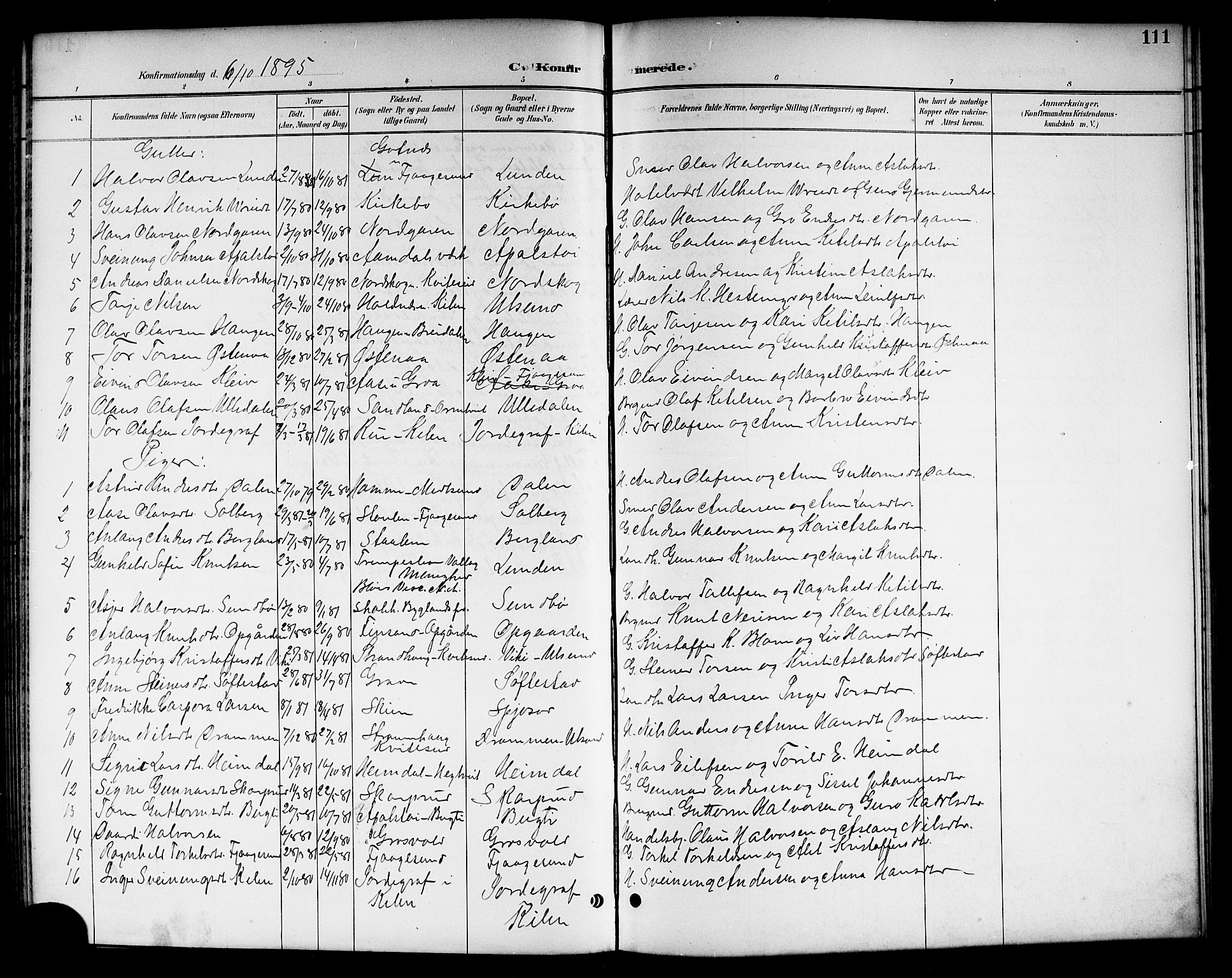 Kviteseid kirkebøker, SAKO/A-276/G/Ga/L0002: Parish register (copy) no. I 2, 1893-1918, p. 111