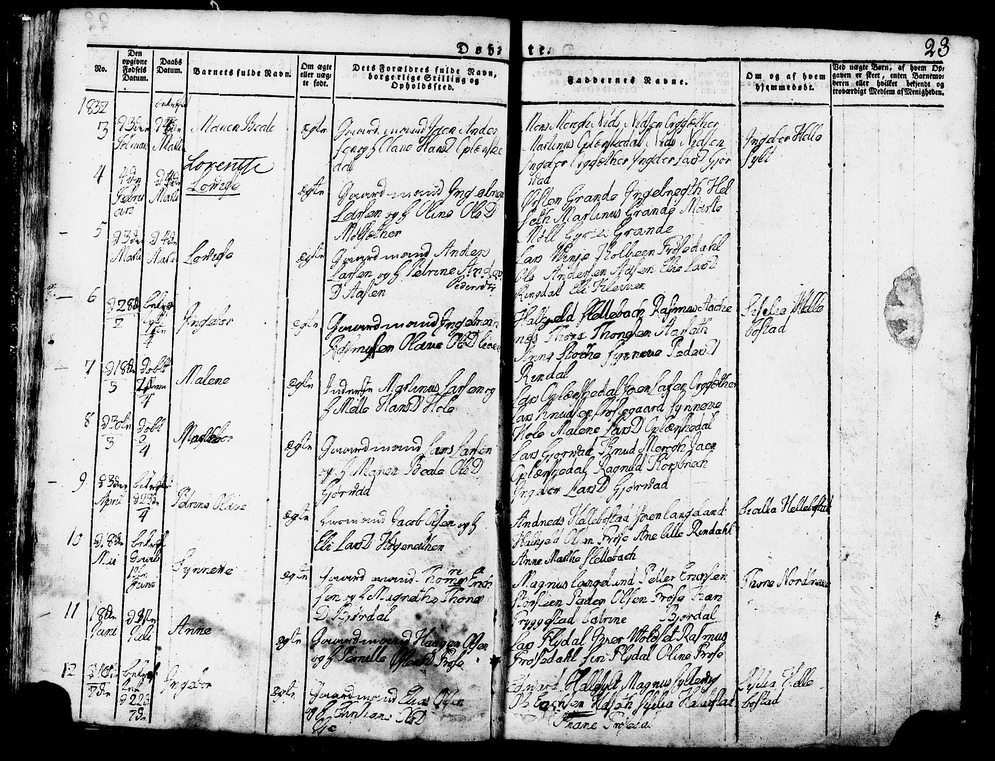 Ministerialprotokoller, klokkerbøker og fødselsregistre - Møre og Romsdal, SAT/A-1454/517/L0221: Parish register (official) no. 517A01, 1827-1858, p. 23