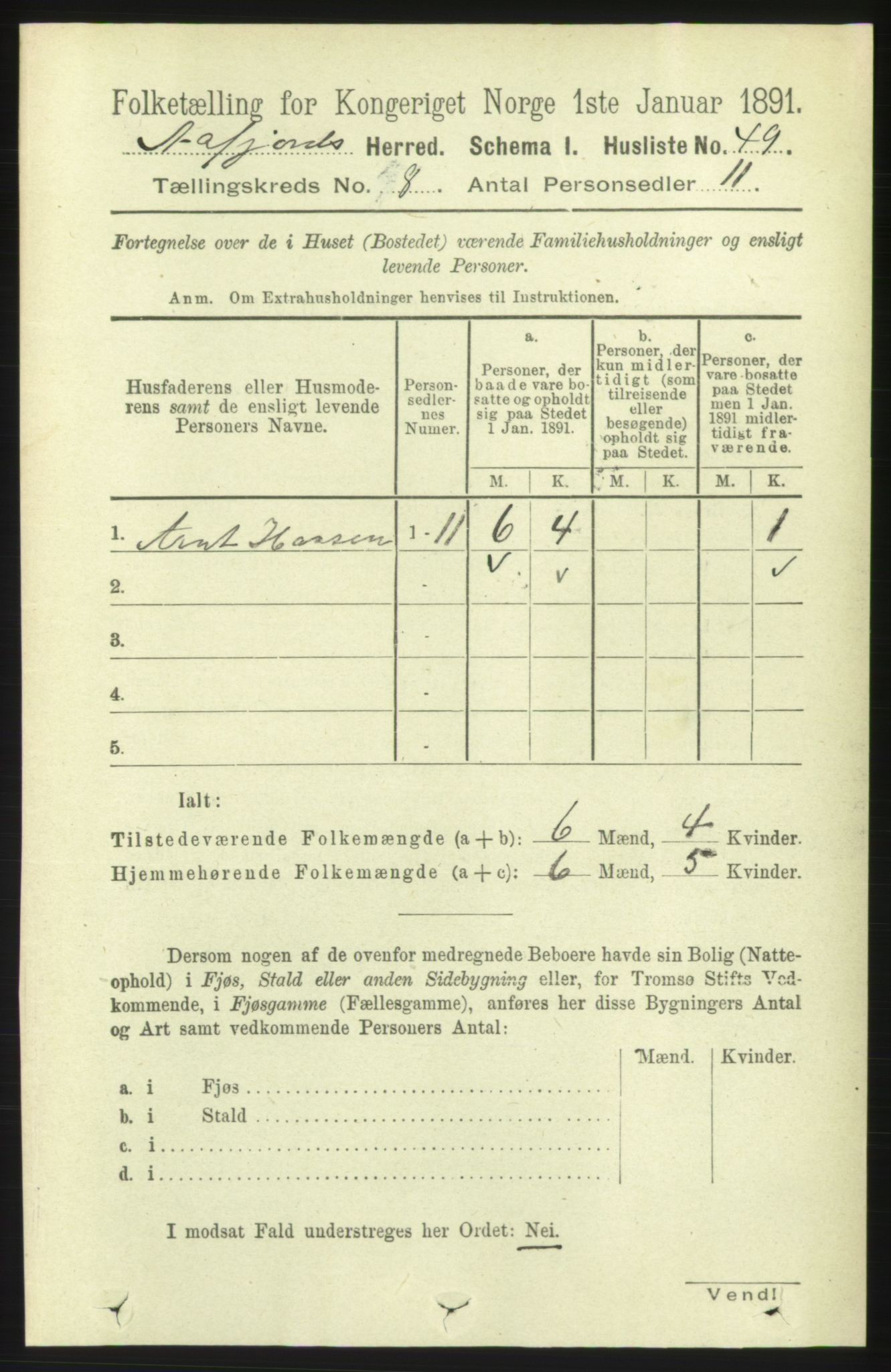 RA, 1891 census for 1630 Åfjord, 1891, p. 1976