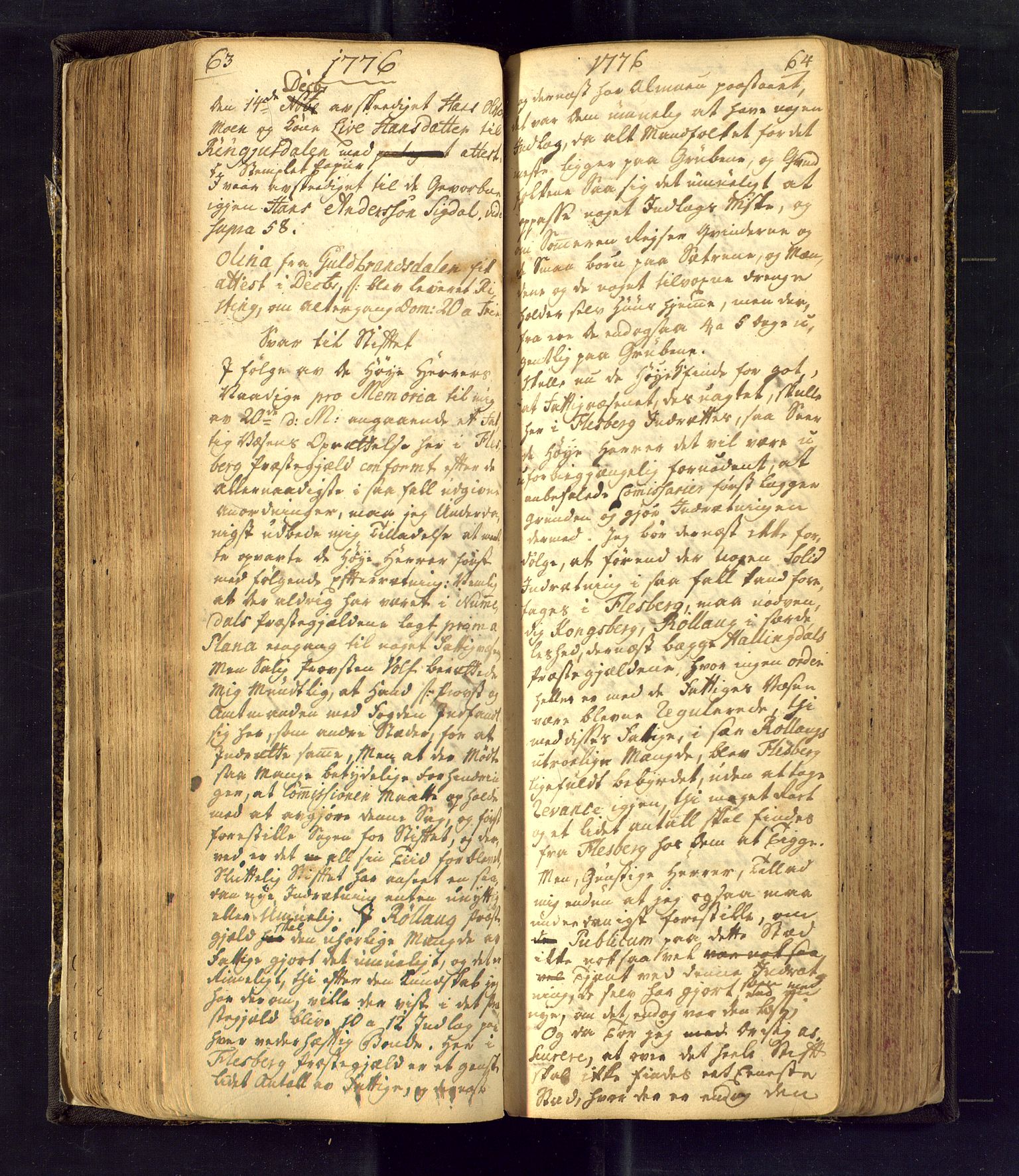 Flesberg kirkebøker, AV/SAKO-A-18/F/Fa/L0002: Parish register (official) no. I 2, 1726-1747, p. 63-64