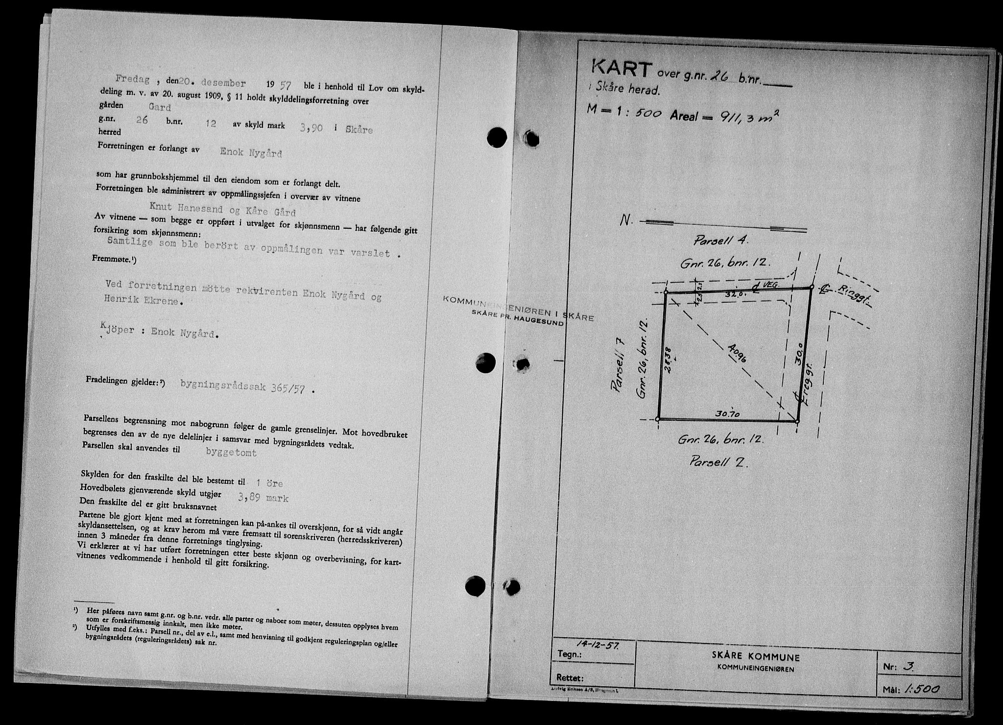 Haugesund tingrett, SAST/A-101415/01/II/IIC/L0068: Mortgage book no. A 9, 1956-1958, Diary no: : 63/1958