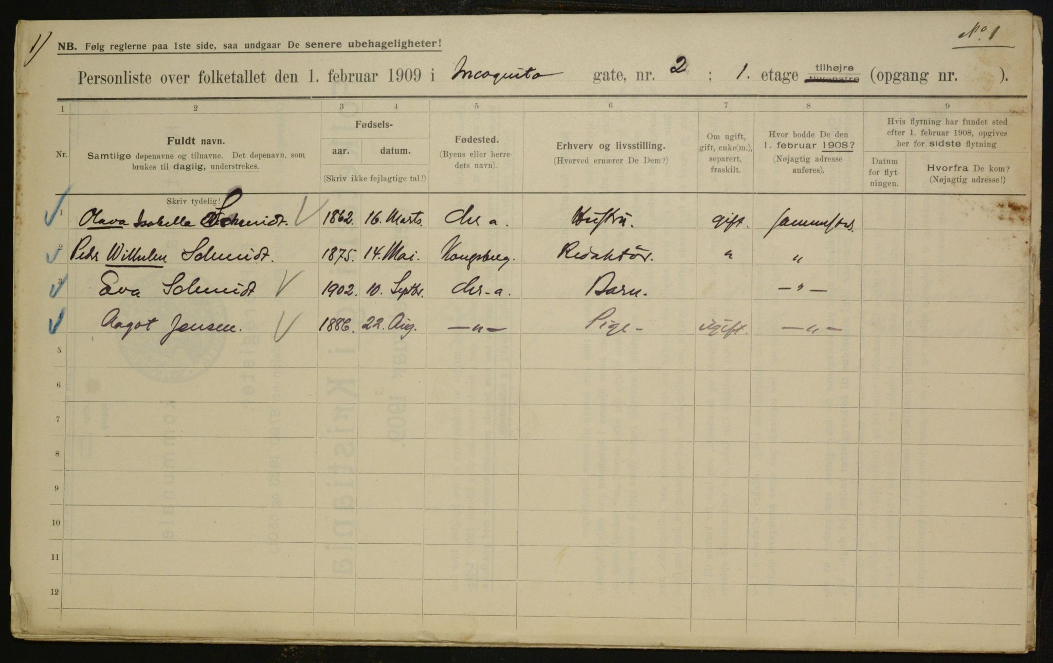 OBA, Municipal Census 1909 for Kristiania, 1909, p. 40208