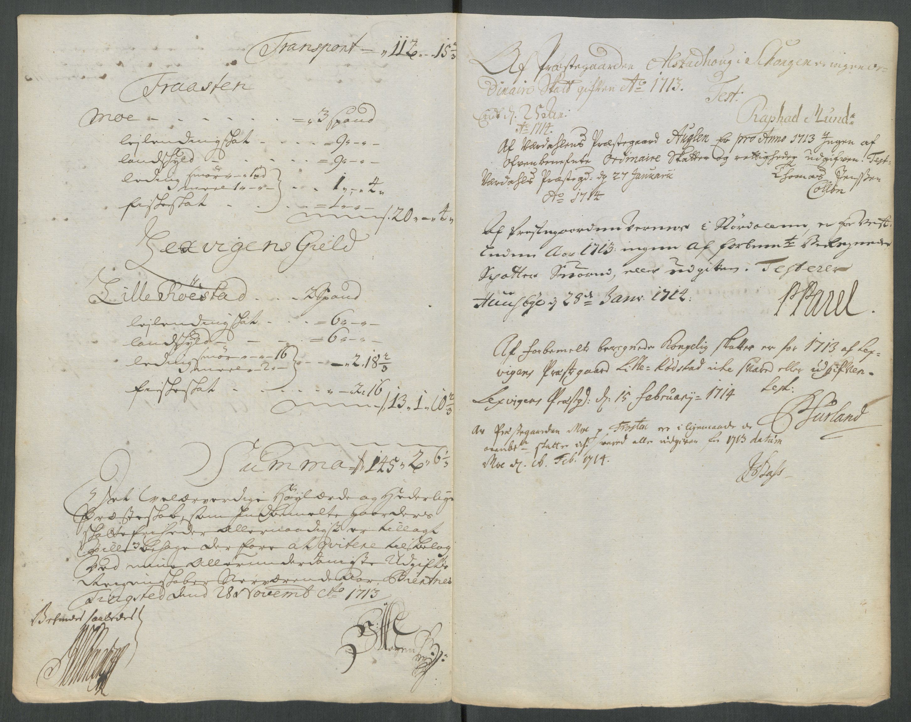 Rentekammeret inntil 1814, Reviderte regnskaper, Fogderegnskap, RA/EA-4092/R62/L4203: Fogderegnskap Stjørdal og Verdal, 1713, p. 254