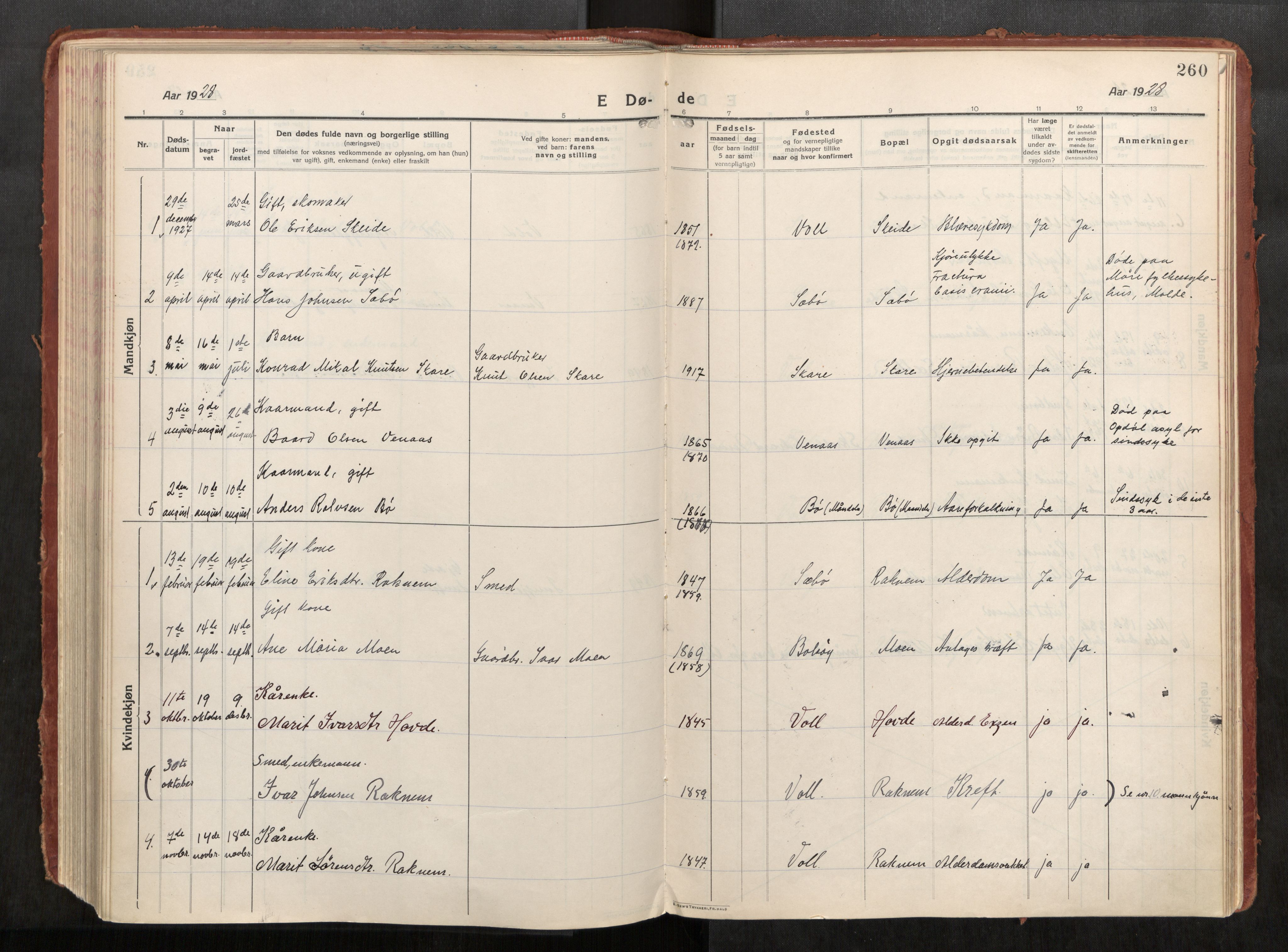 Eid sokneprestkontor, AV/SAT-A-1254: Parish register (official) no. 543A04, 1916-1956, p. 260