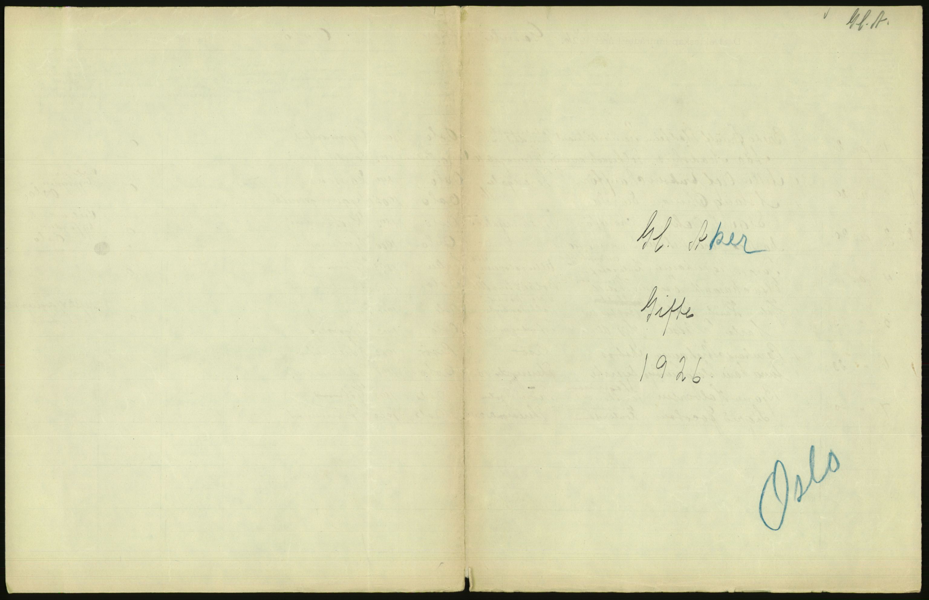 Statistisk sentralbyrå, Sosiodemografiske emner, Befolkning, AV/RA-S-2228/D/Df/Dfc/Dfcf/L0008: Oslo: Gifte, 1926, p. 325