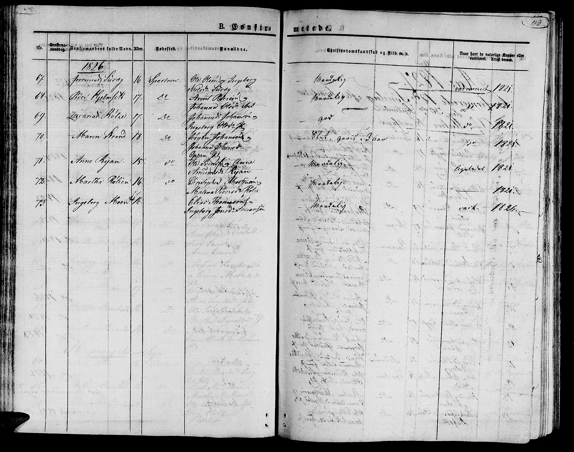 Ministerialprotokoller, klokkerbøker og fødselsregistre - Nord-Trøndelag, AV/SAT-A-1458/735/L0336: Parish register (official) no. 735A05 /1, 1825-1835, p. 110