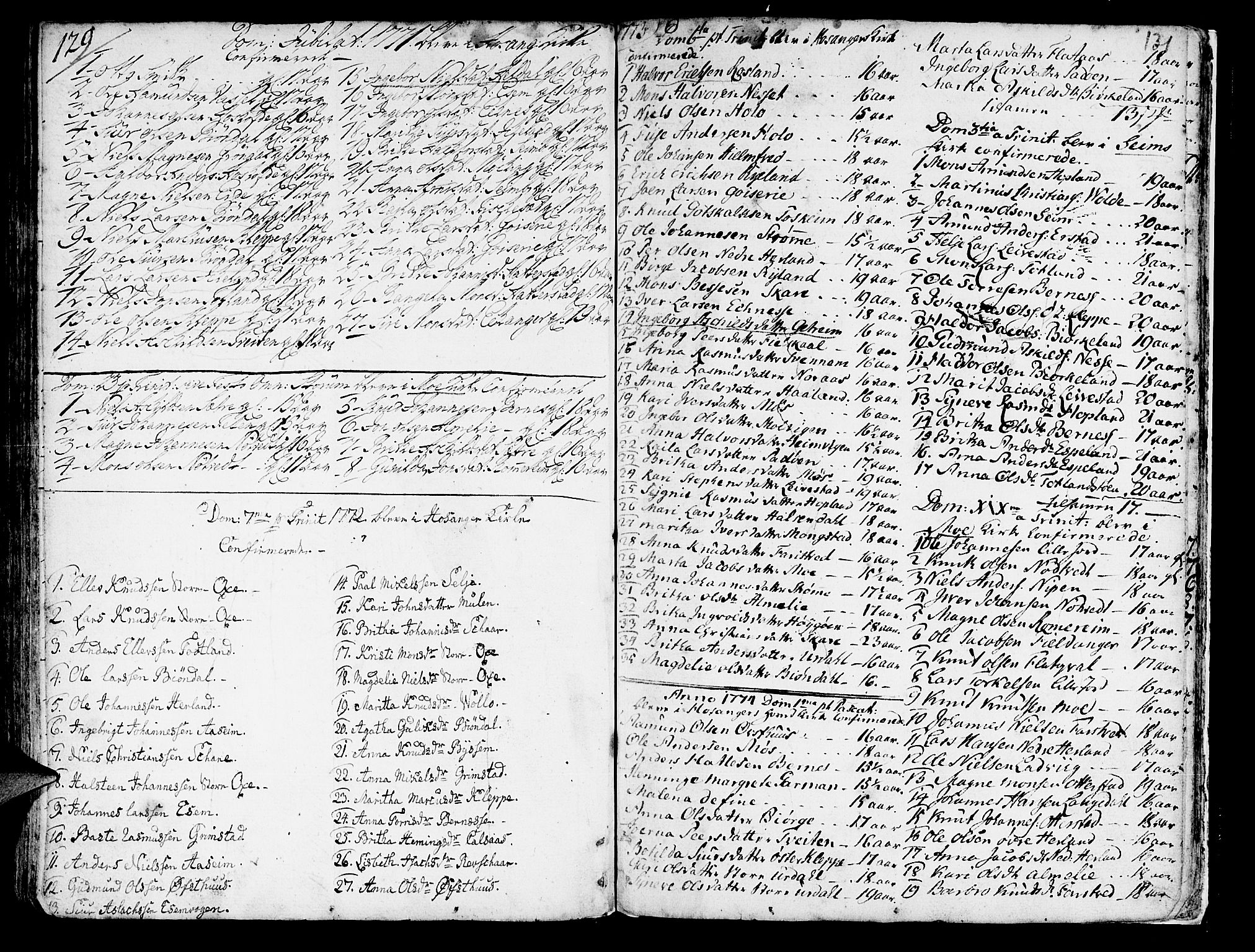Hosanger sokneprestembete, SAB/A-75801/H/Haa: Parish register (official) no. A 2 /1, 1766-1793, p. 131
