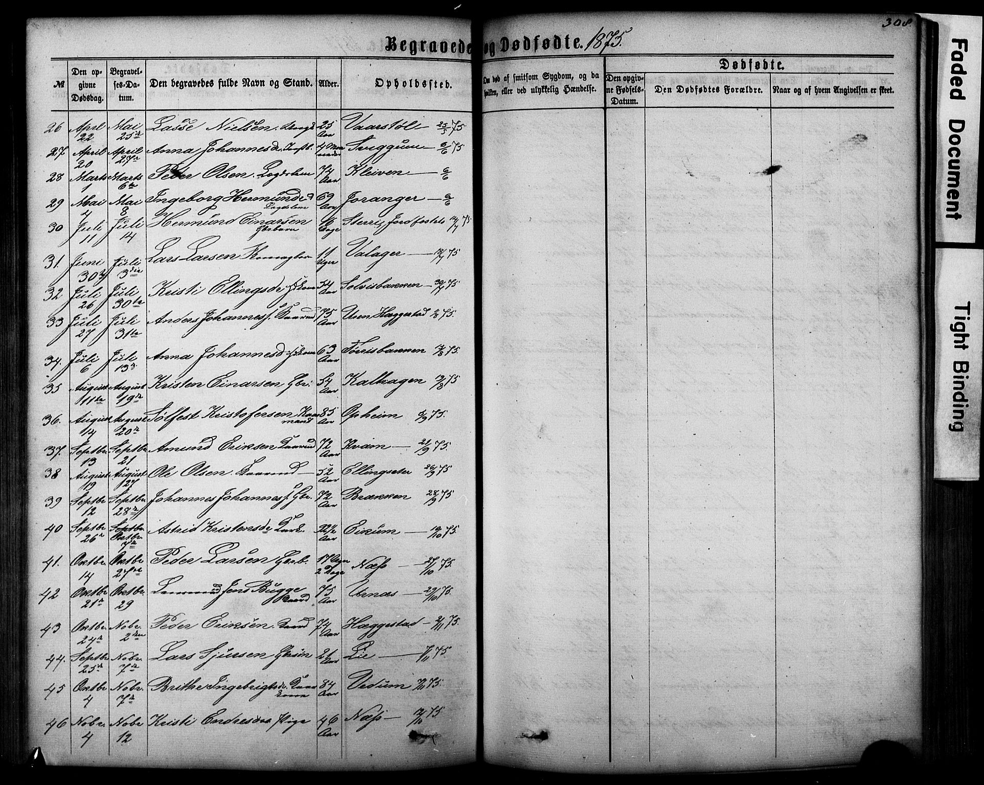 Hafslo sokneprestembete, SAB/A-80301/H/Hab/Haba/L0001: Parish register (copy) no. A 1, 1866-1908, p. 308