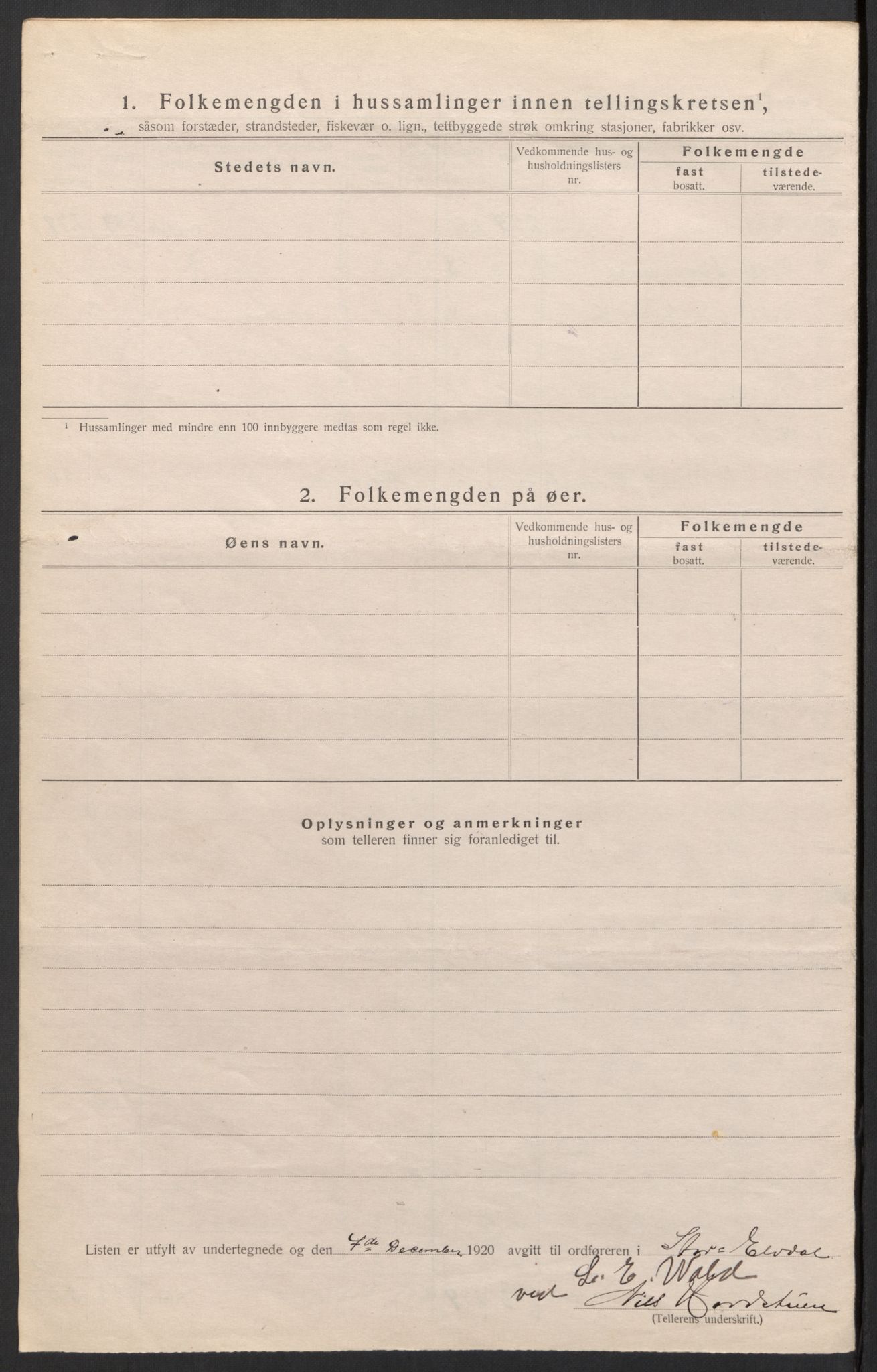 SAH, 1920 census for Stor-Elvdal, 1920, p. 11