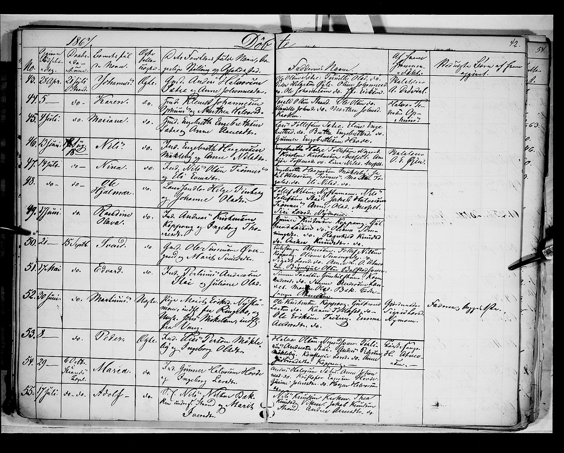 Åmot prestekontor, Hedmark, SAH/PREST-056/H/Ha/Haa/L0007: Parish register (official) no. 7, 1860-1870, p. 42