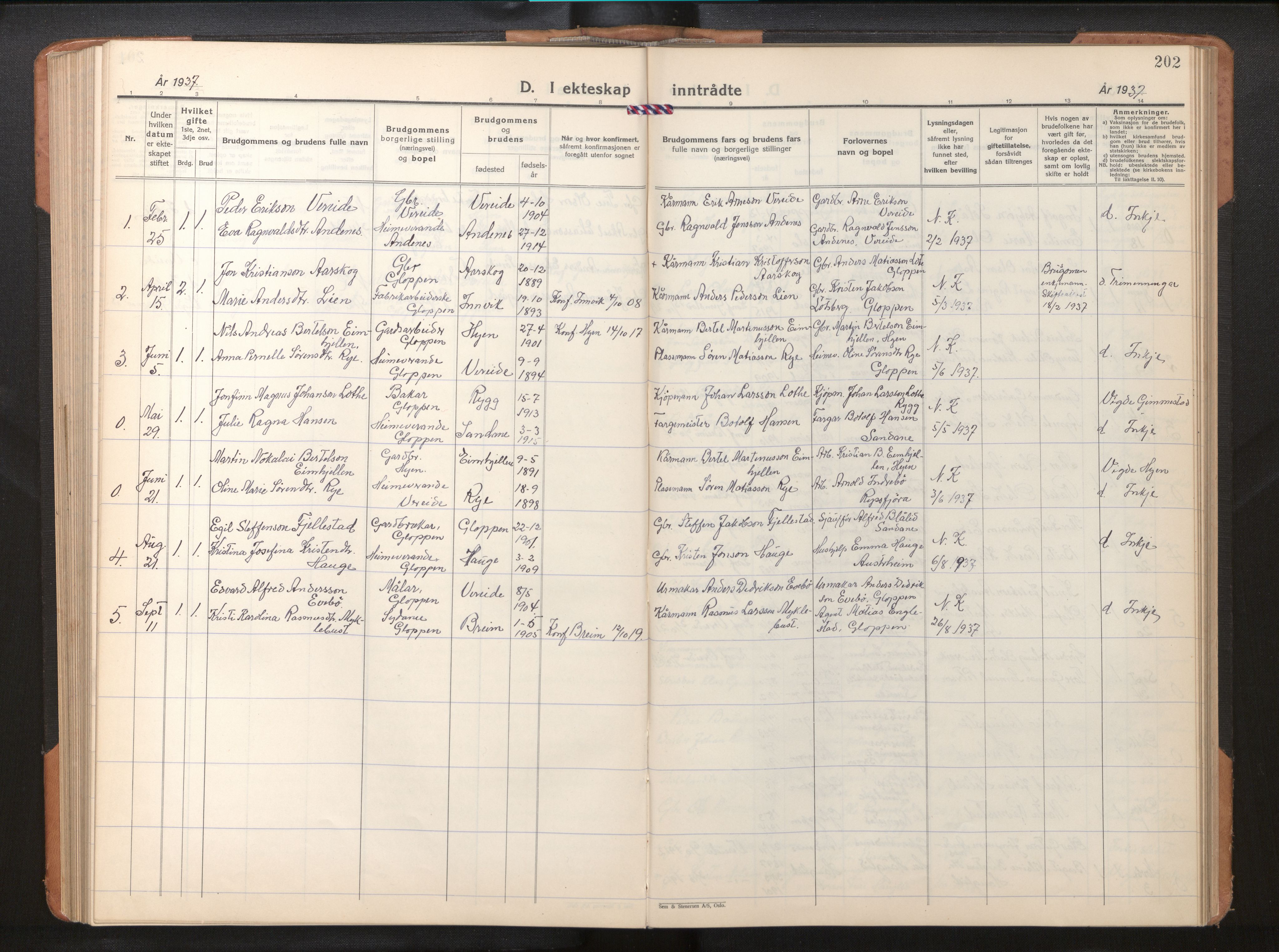 Gloppen sokneprestembete, AV/SAB-A-80101/H/Hab/Habb/L0005: Parish register (copy) no. B 5, 1931-1953, p. 201b-202a