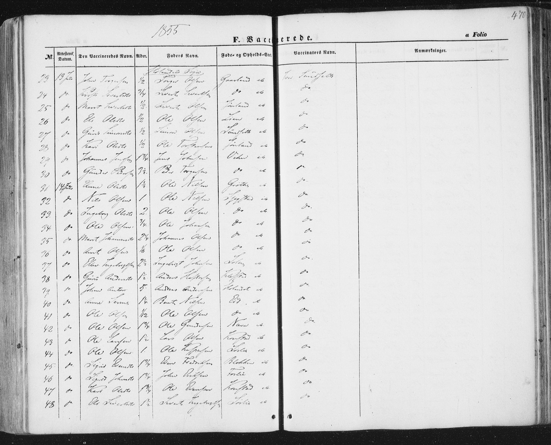 Ministerialprotokoller, klokkerbøker og fødselsregistre - Sør-Trøndelag, SAT/A-1456/691/L1076: Parish register (official) no. 691A08, 1852-1861, p. 470