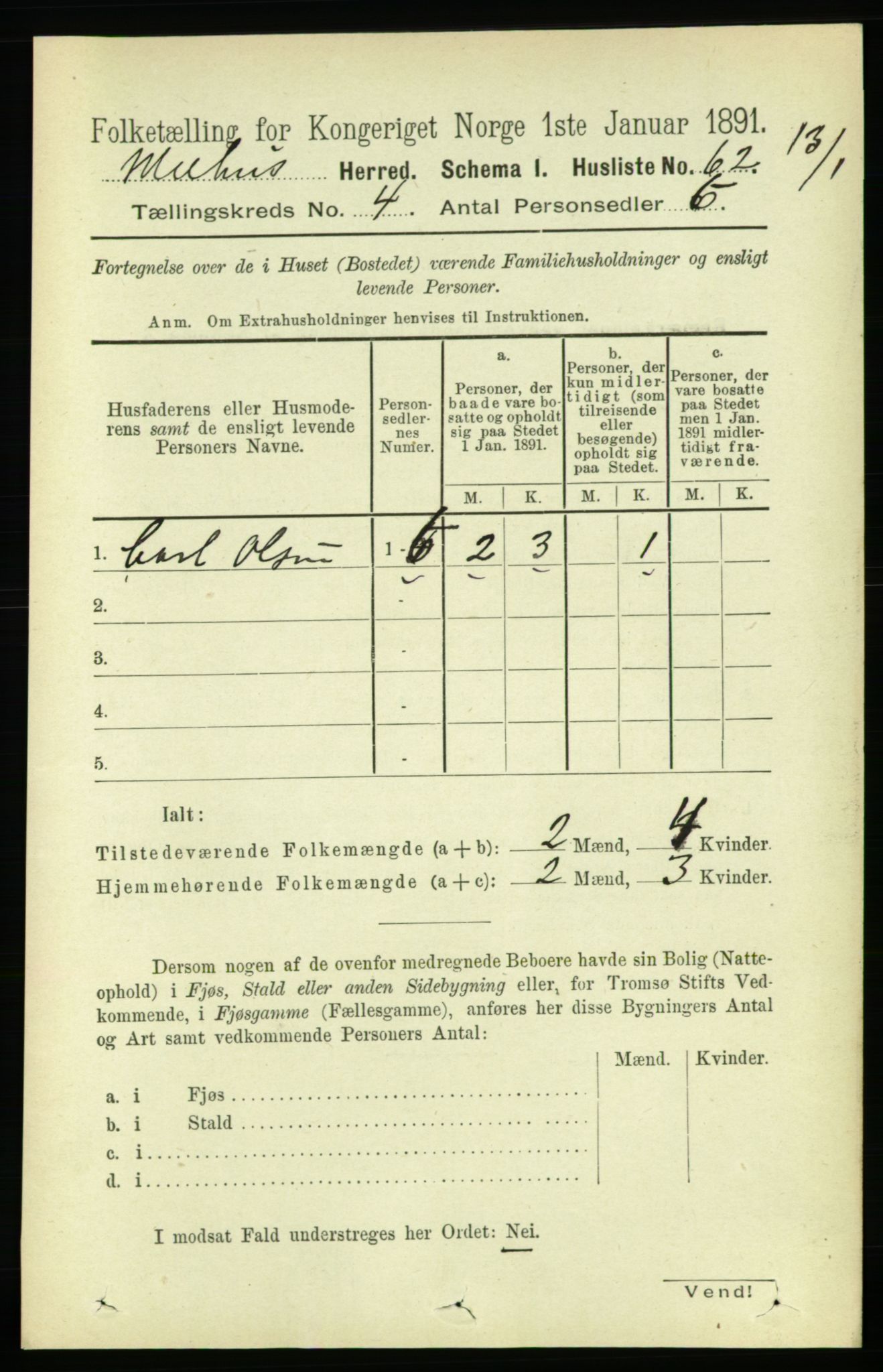 RA, 1891 census for 1653 Melhus, 1891, p. 1963