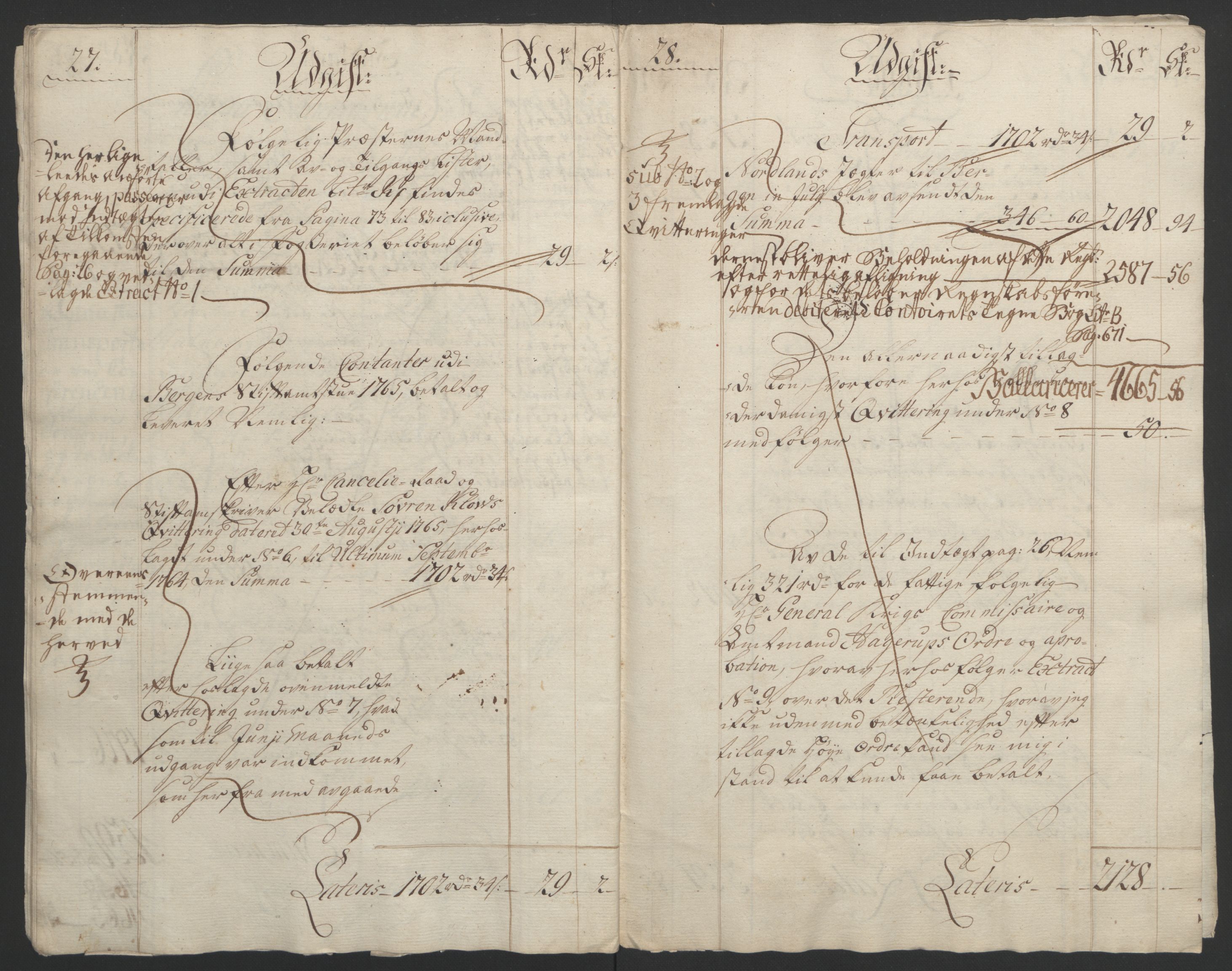 Rentekammeret inntil 1814, Reviderte regnskaper, Fogderegnskap, AV/RA-EA-4092/R67/L4747: Ekstraskatten Vesterålen, Andenes og Lofoten, 1762-1766, p. 348