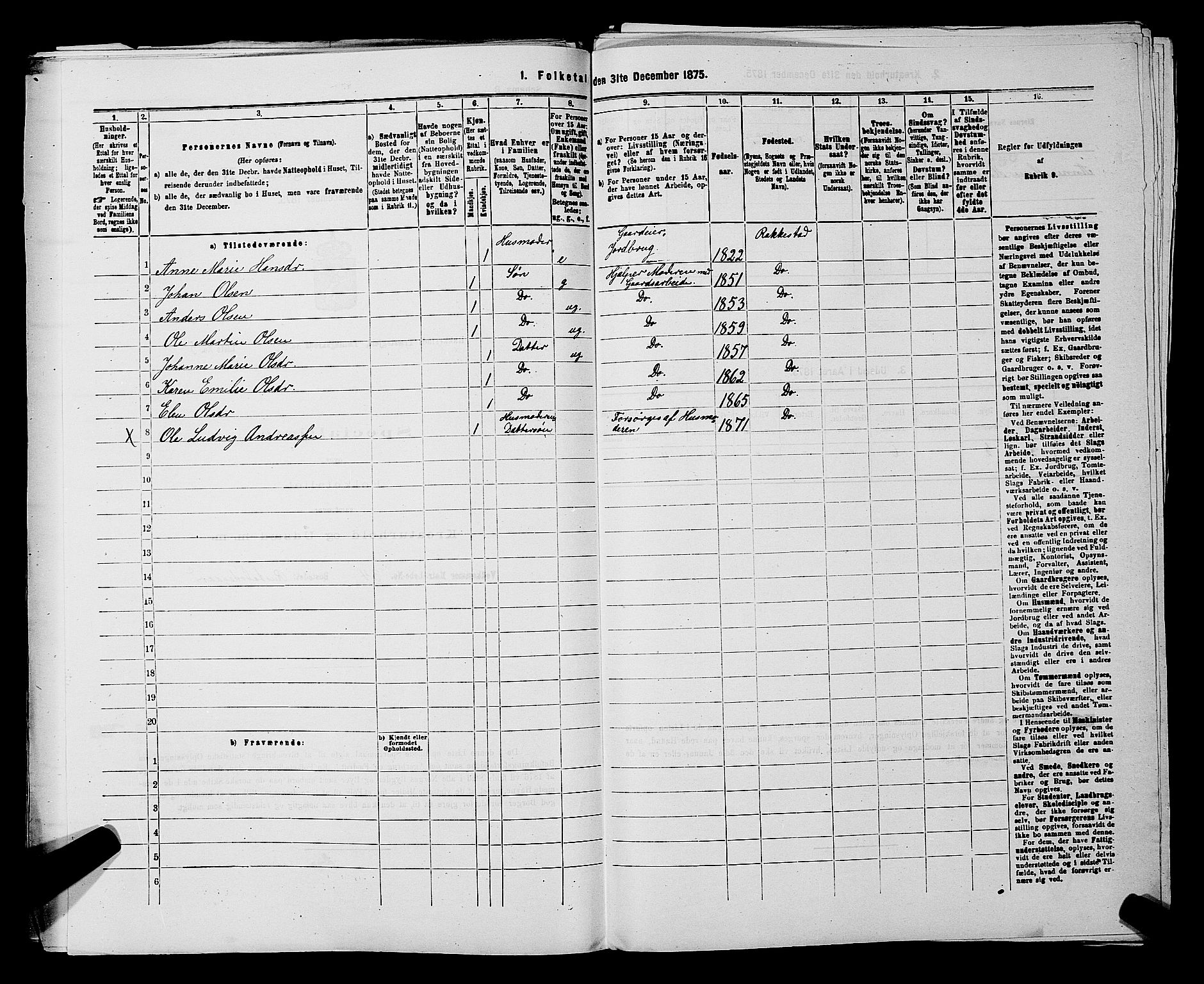 RA, 1875 census for 0128P Rakkestad, 1875, p. 620