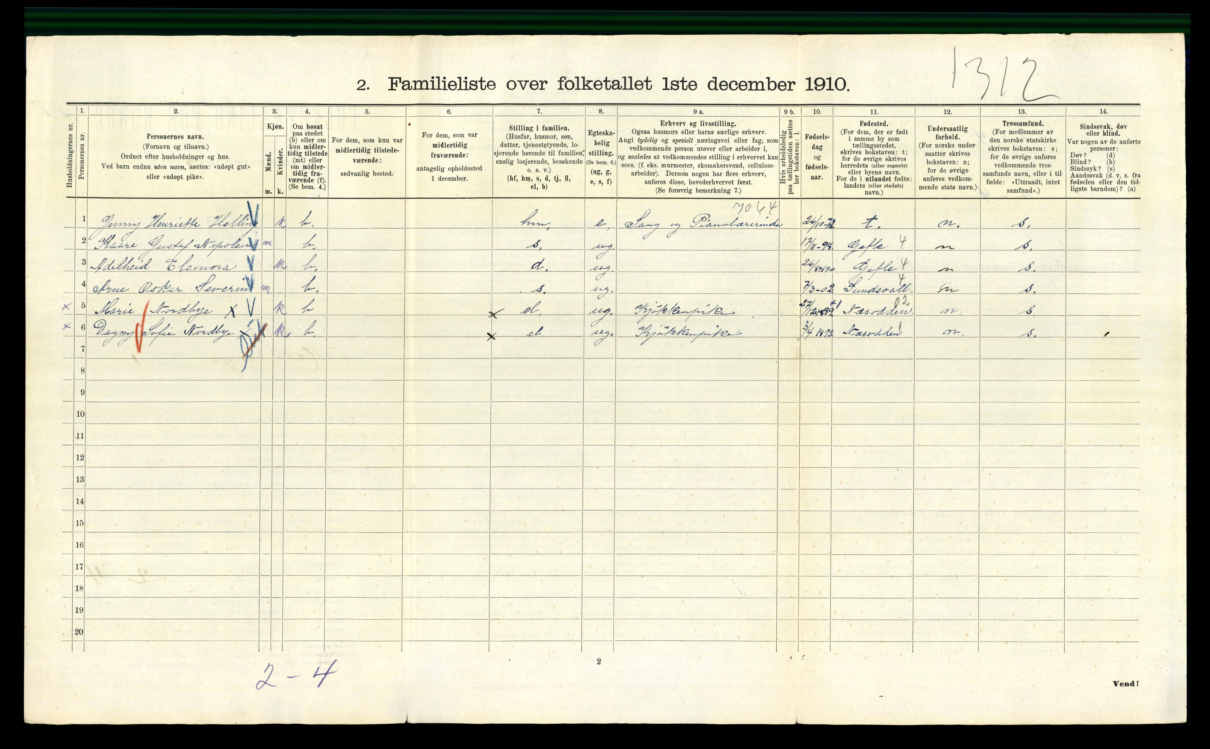 RA, 1910 census for Kristiania, 1910, p. 33020