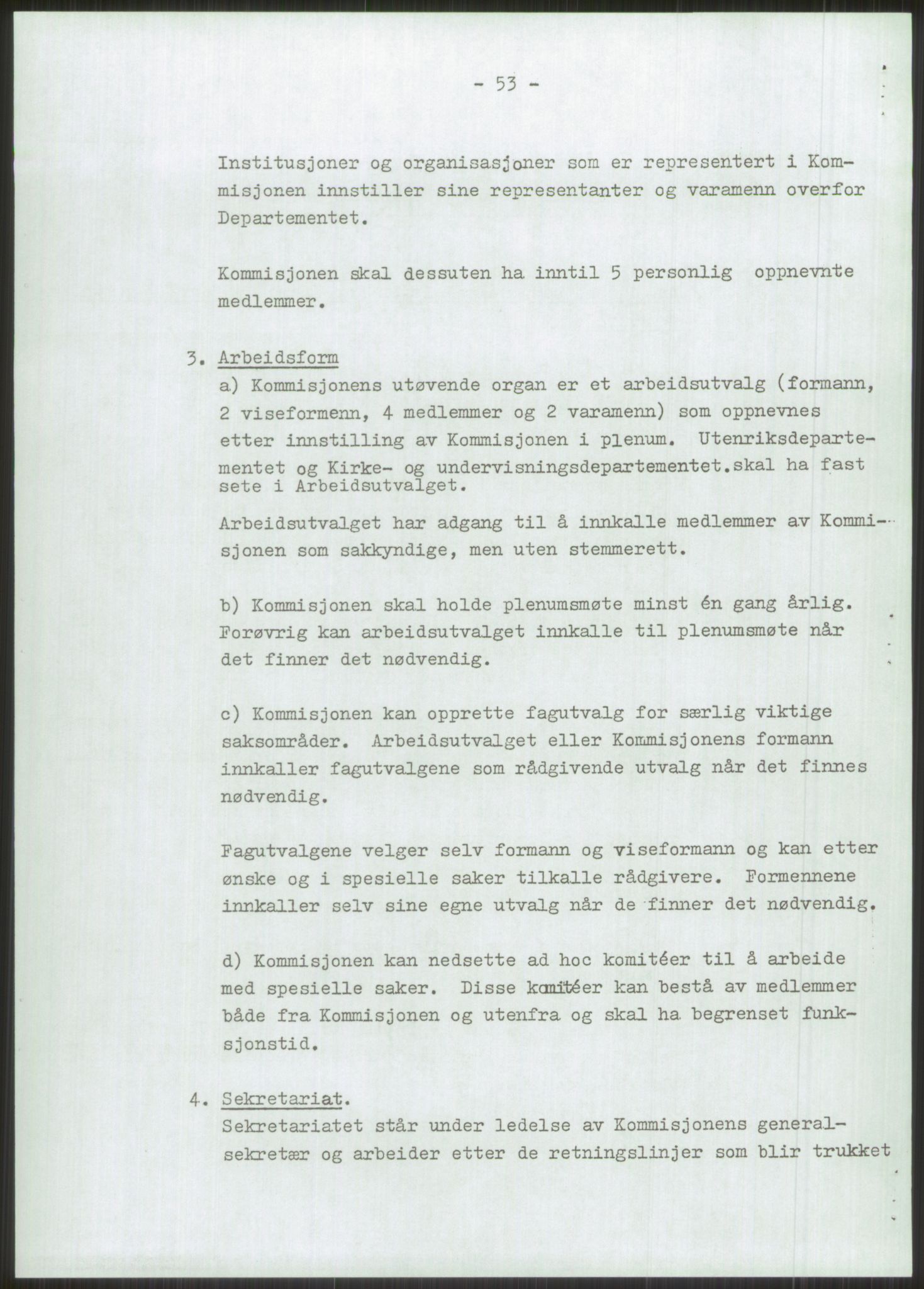 Den norske nasjonalkommisjonen for UNESCO, RA/S-1730/A/Ad/L0001: --, 1953-1981