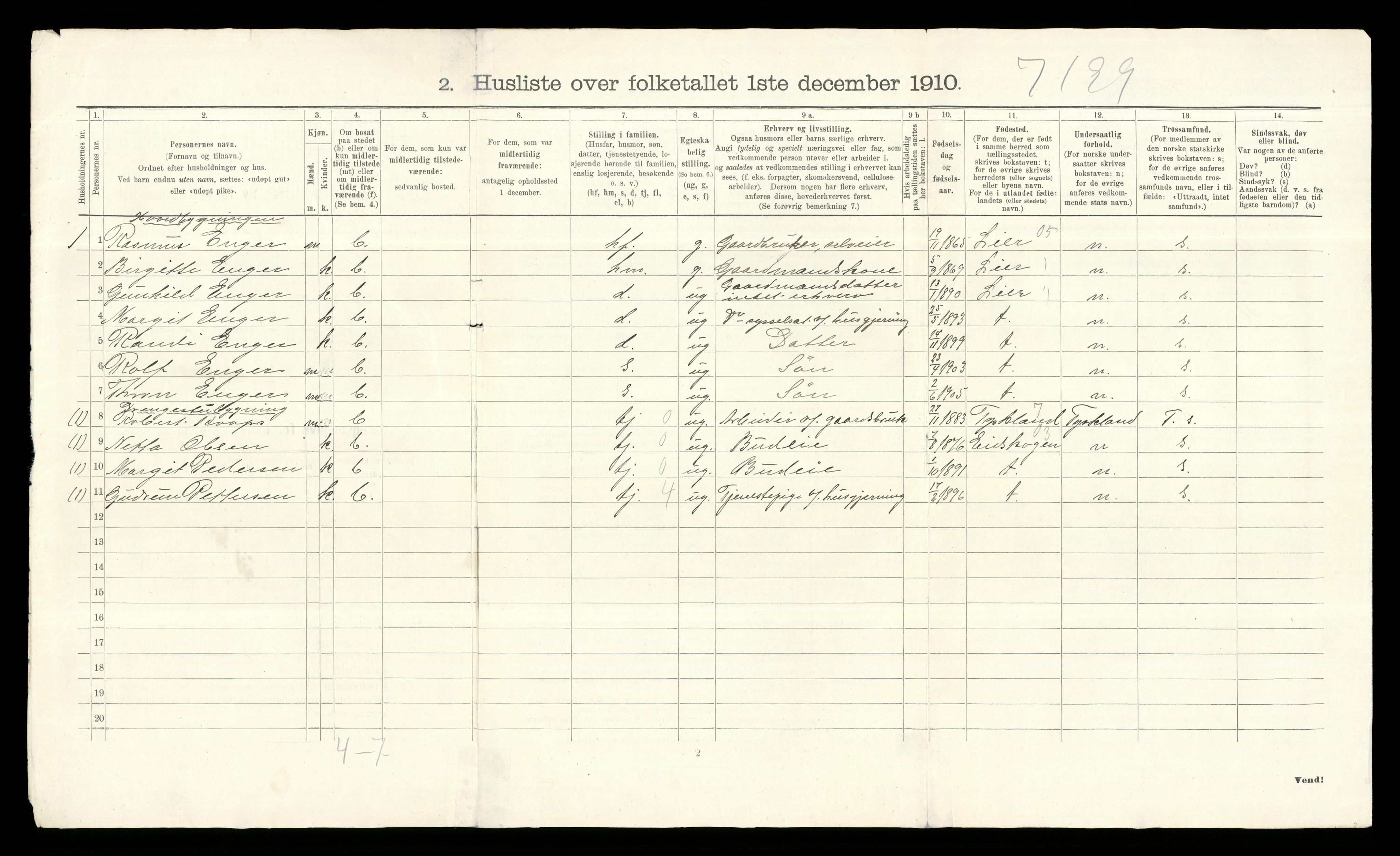 RA, 1910 census for Aker, 1910, p. 5944