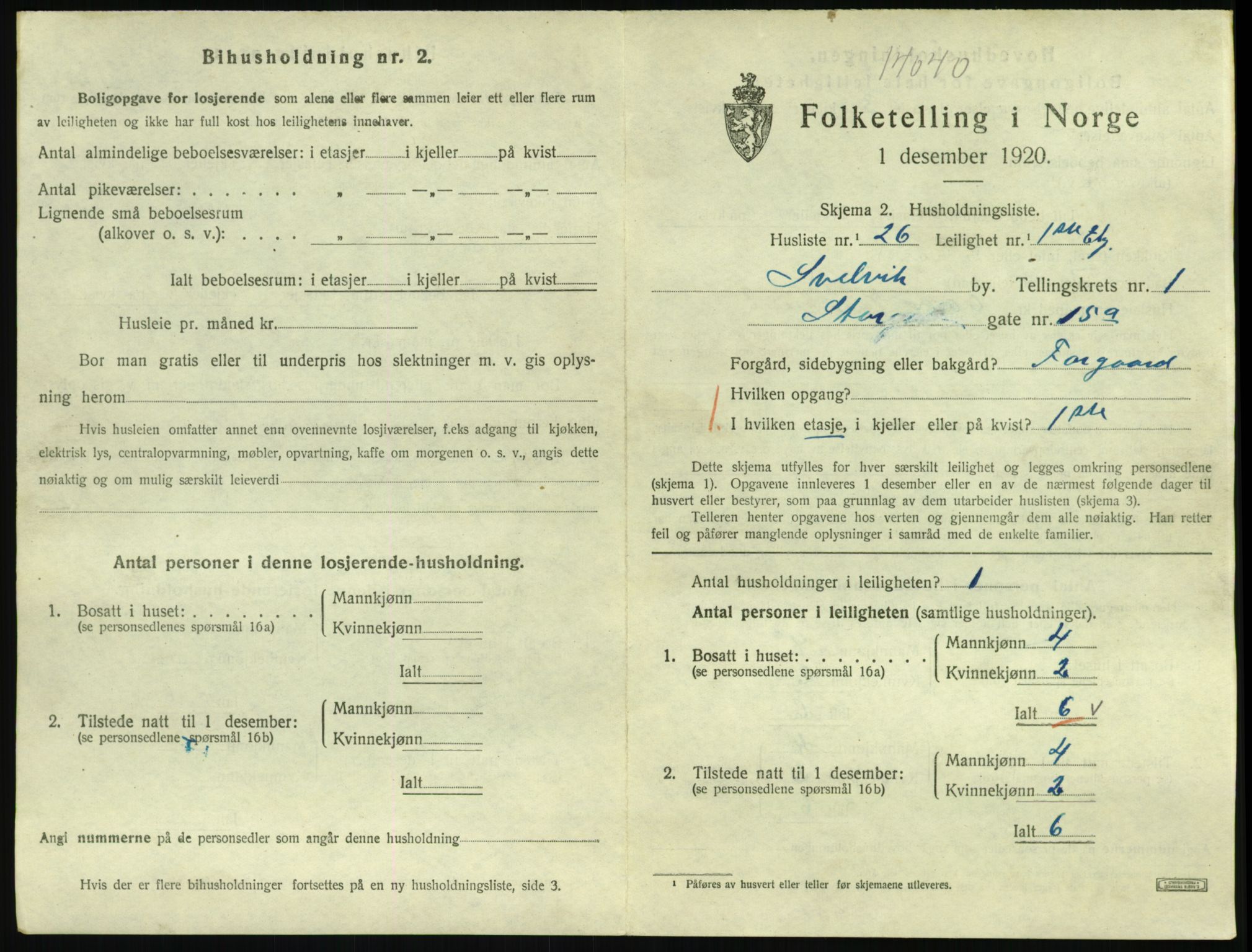 SAKO, 1920 census for Svelvik, 1920, p. 583