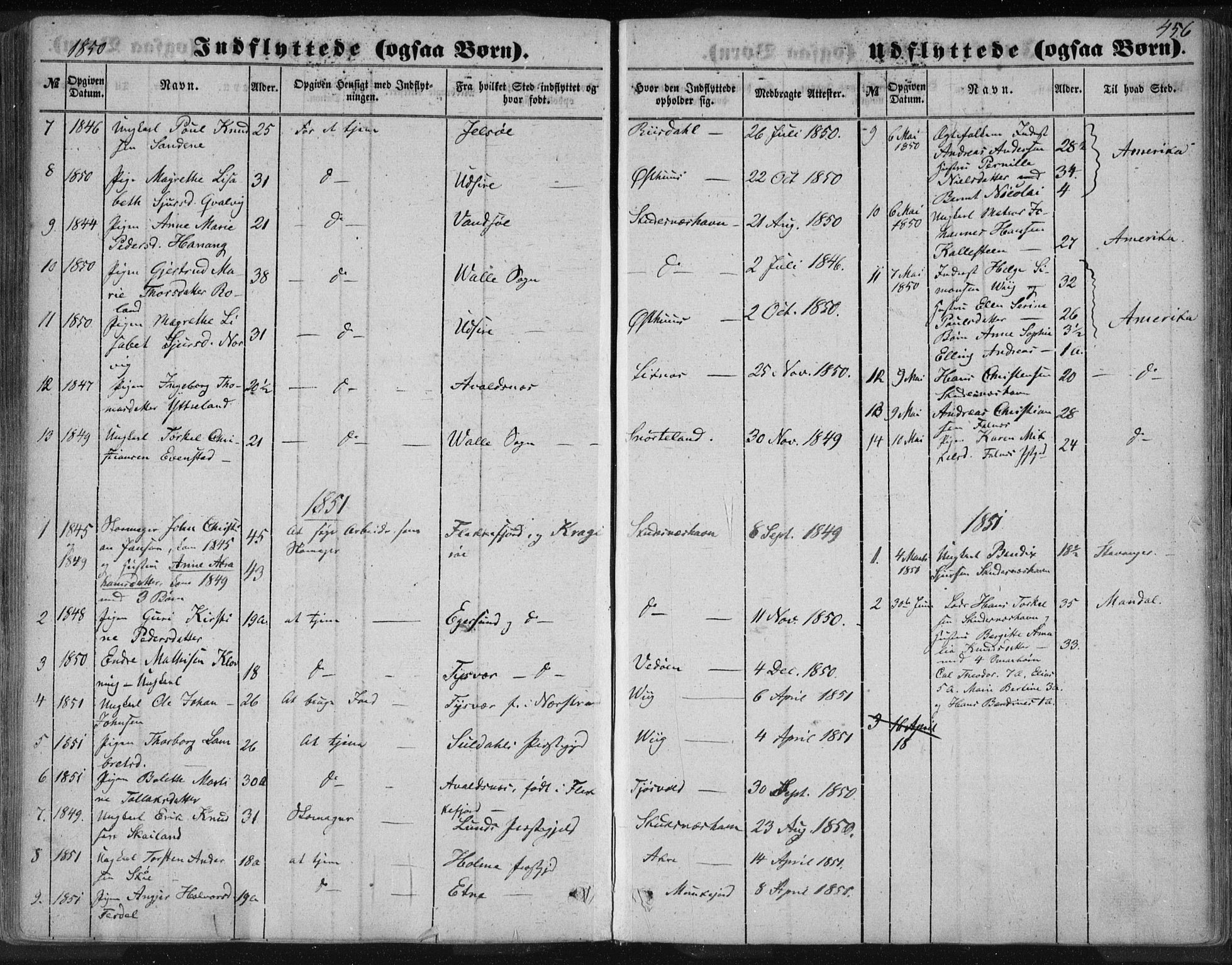 Skudenes sokneprestkontor, AV/SAST-A -101849/H/Ha/Haa/L0005: Parish register (official) no. A 3.2, 1847-1863, p. 456