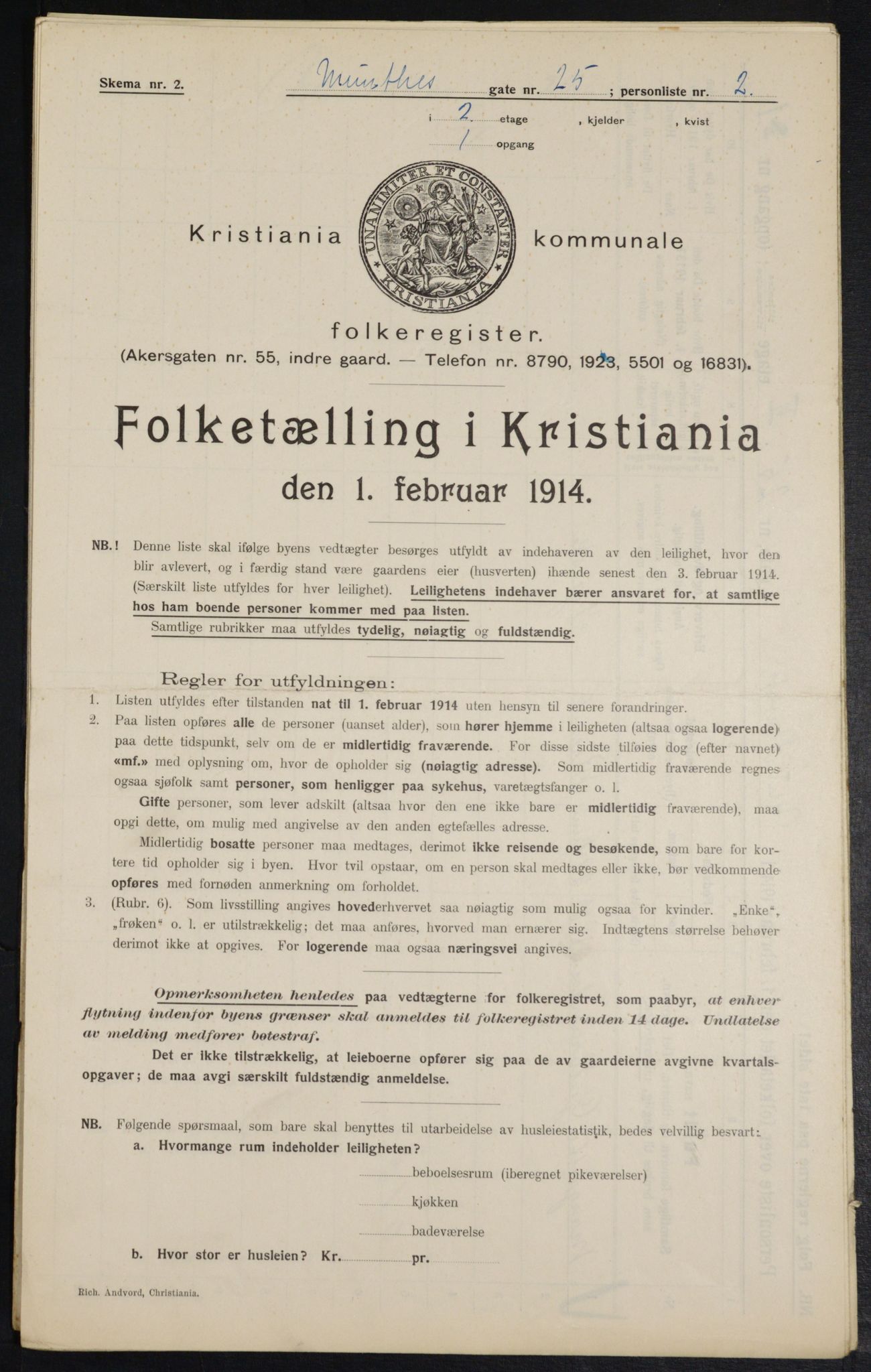 OBA, Municipal Census 1914 for Kristiania, 1914, p. 68098