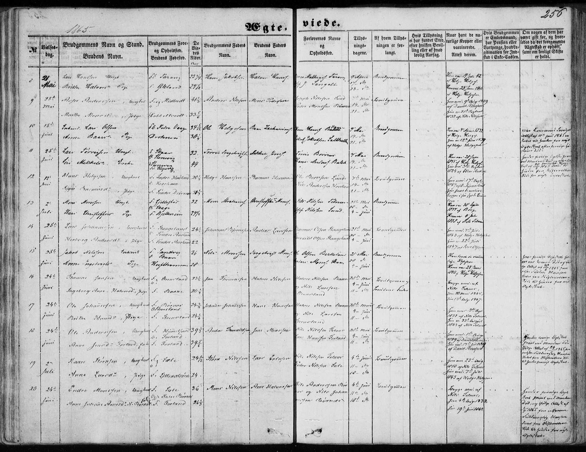 Sund sokneprestembete, AV/SAB-A-99930: Parish register (official) no. A 14, 1850-1866, p. 256