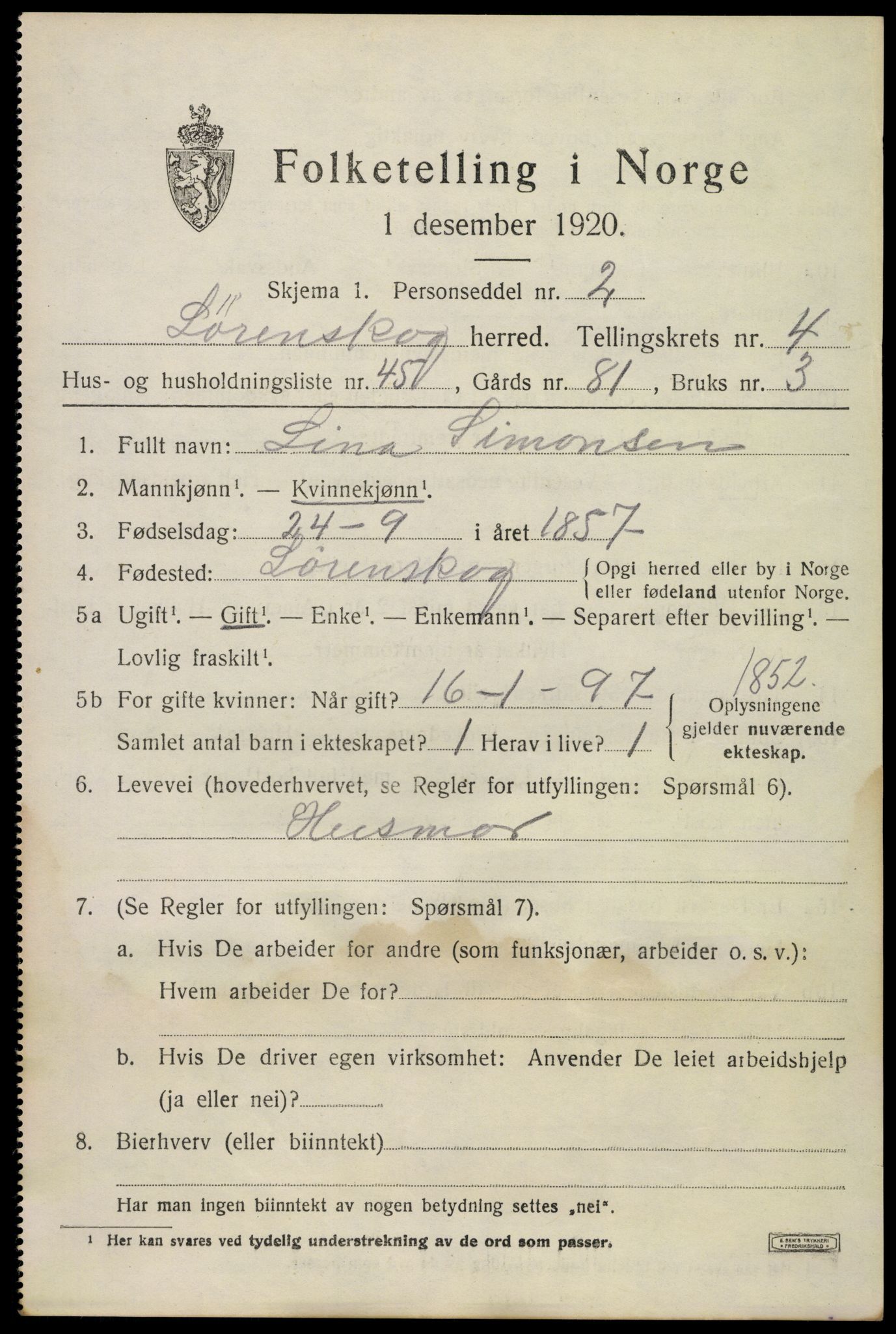 SAO, 1920 census for Lørenskog, 1920, p. 4073