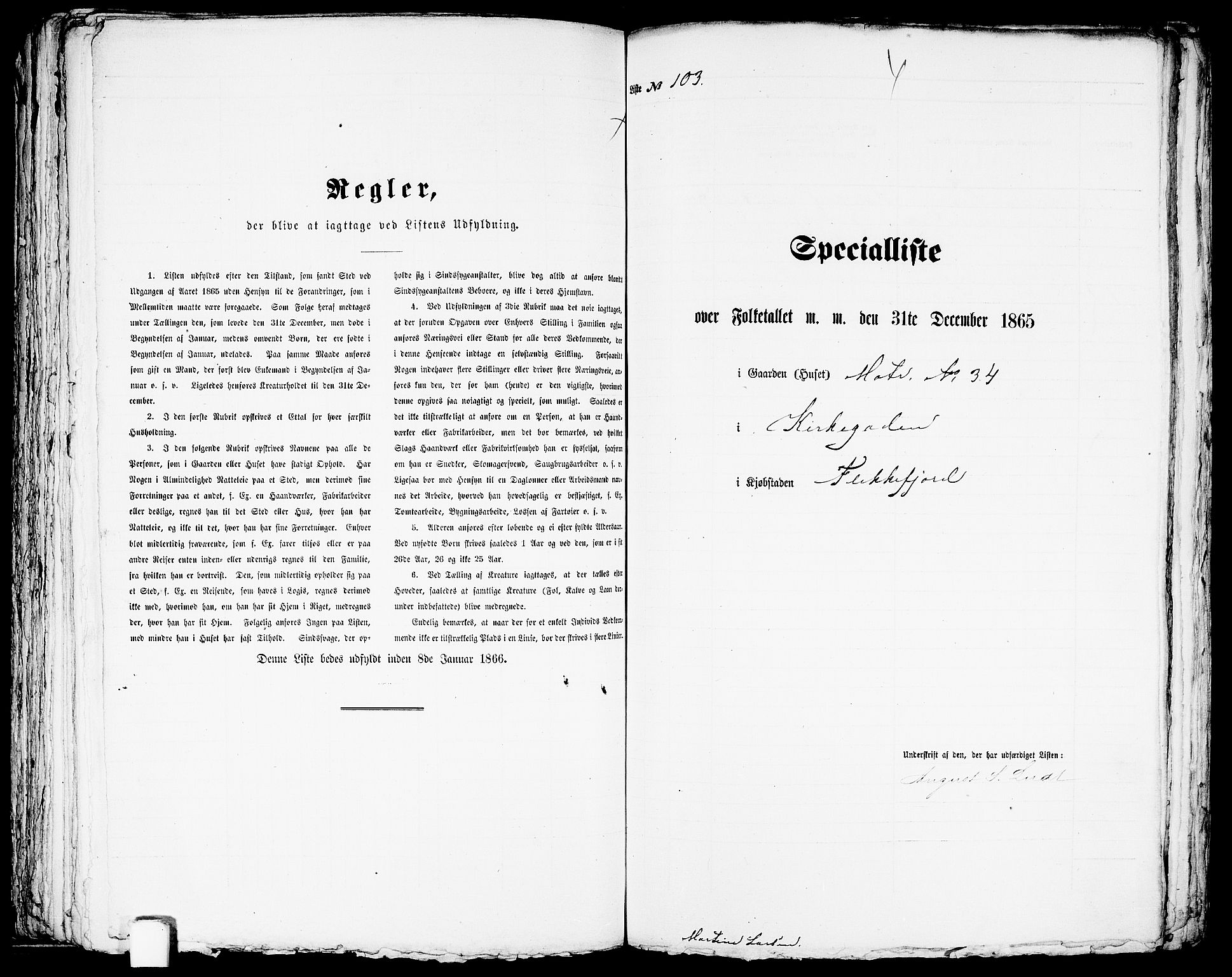 RA, 1865 census for Flekkefjord/Flekkefjord, 1865, p. 212