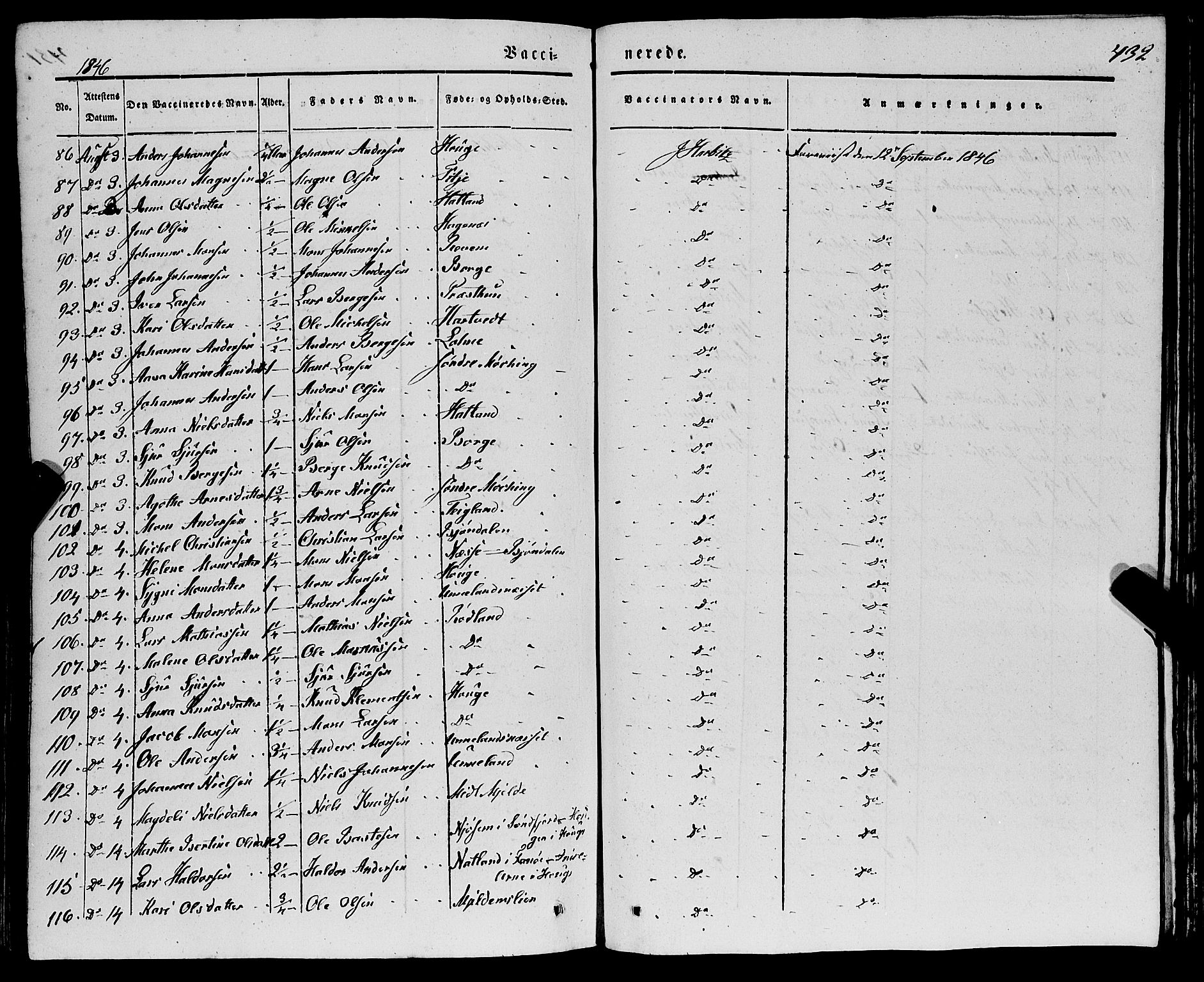 Haus sokneprestembete, AV/SAB-A-75601/H/Haa: Parish register (official) no. A 15, 1838-1847, p. 432