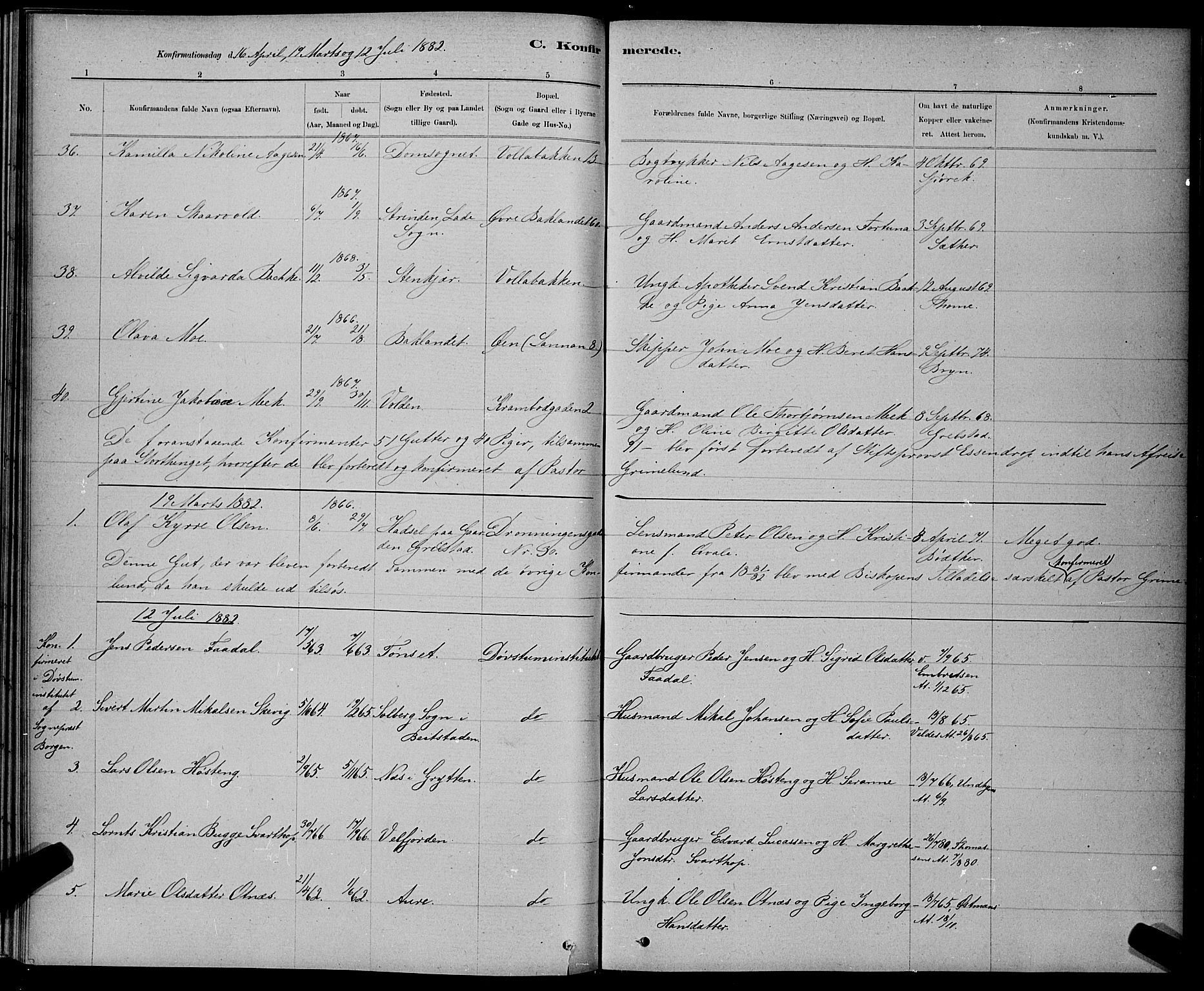 Ministerialprotokoller, klokkerbøker og fødselsregistre - Sør-Trøndelag, AV/SAT-A-1456/601/L0091: Parish register (copy) no. 601C09, 1878-1883