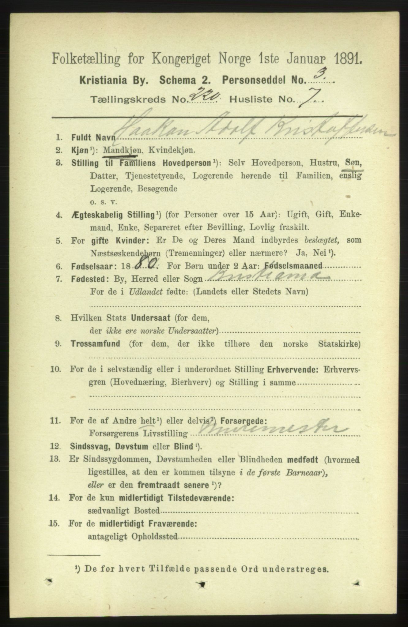 RA, 1891 census for 0301 Kristiania, 1891, p. 130873