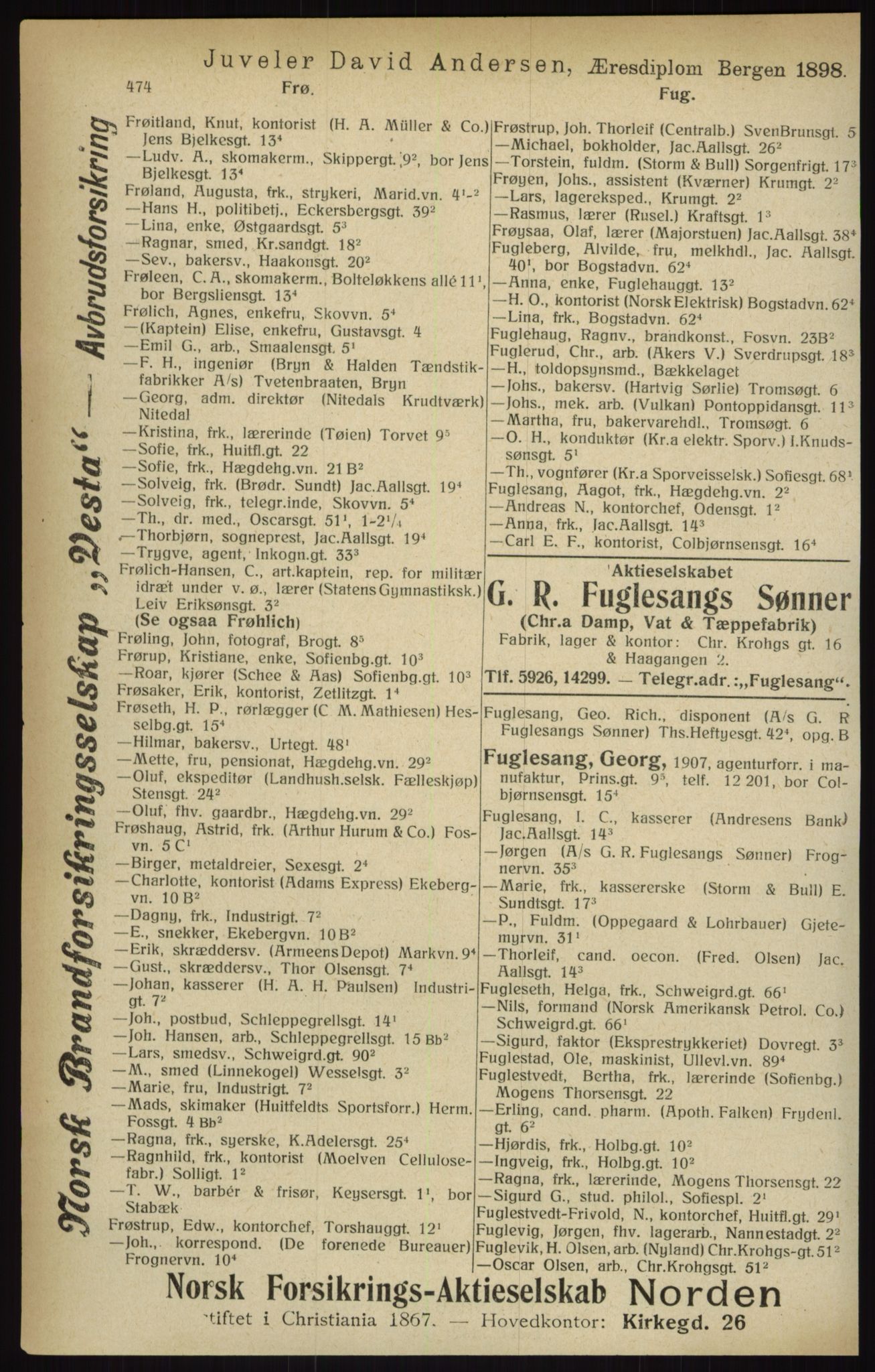 Kristiania/Oslo adressebok, PUBL/-, 1916, p. 474