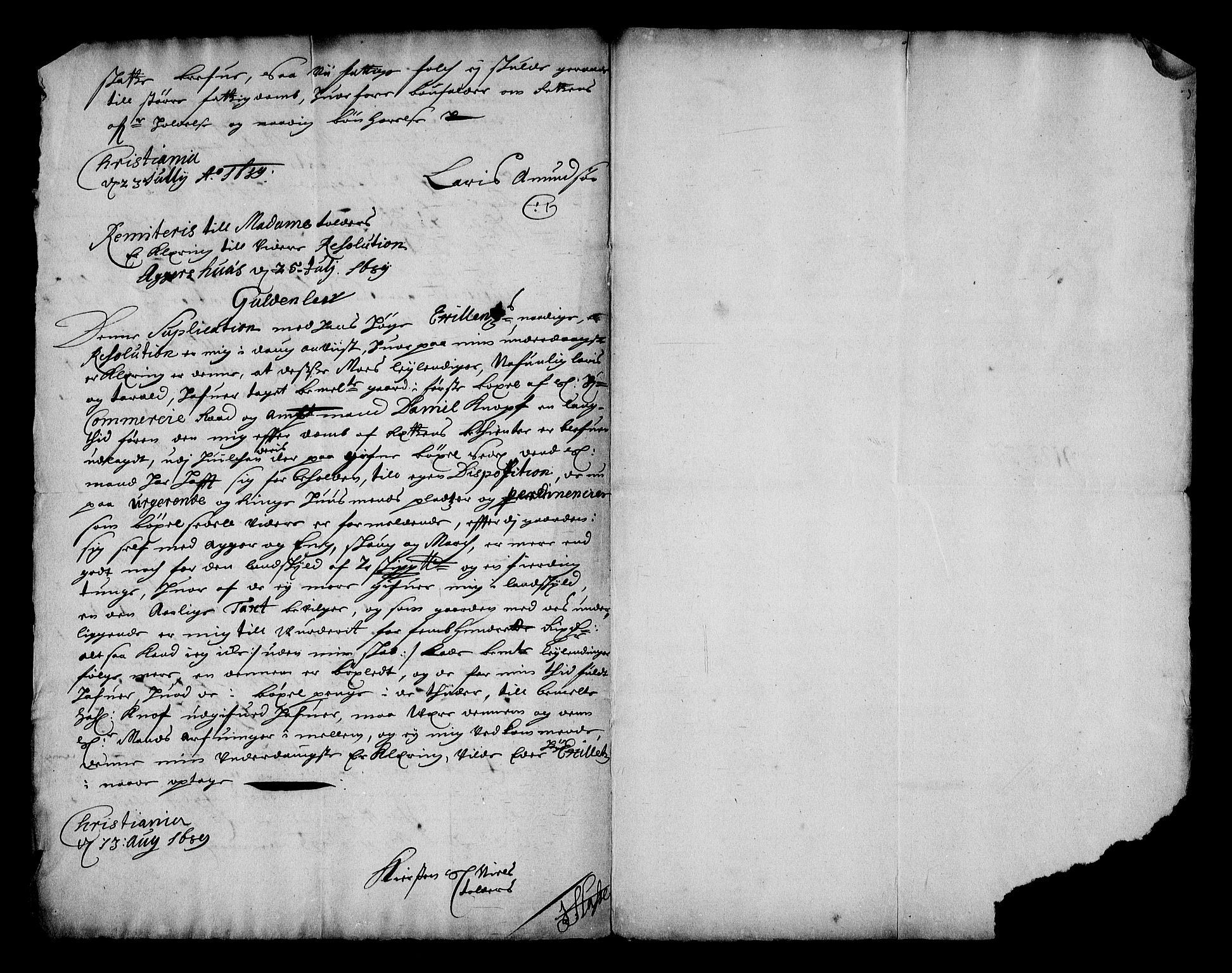 Stattholderembetet 1572-1771, AV/RA-EA-2870/Af/L0002: Avskrifter av vedlegg til originale supplikker, nummerert i samsvar med supplikkbøkene, 1687-1689, p. 389